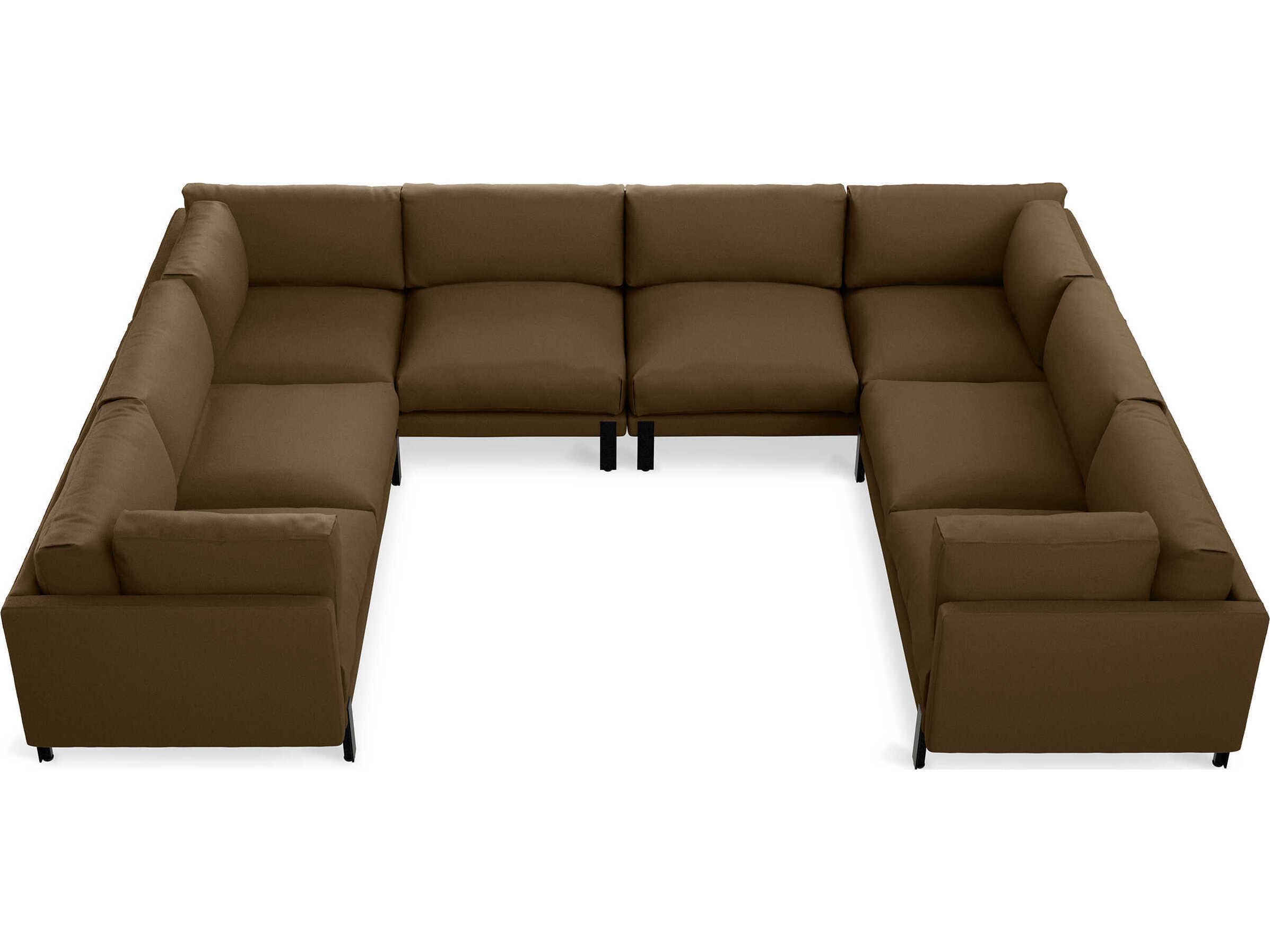Gus* Modern Silverlake Brown Upholstered Sectional Sofa