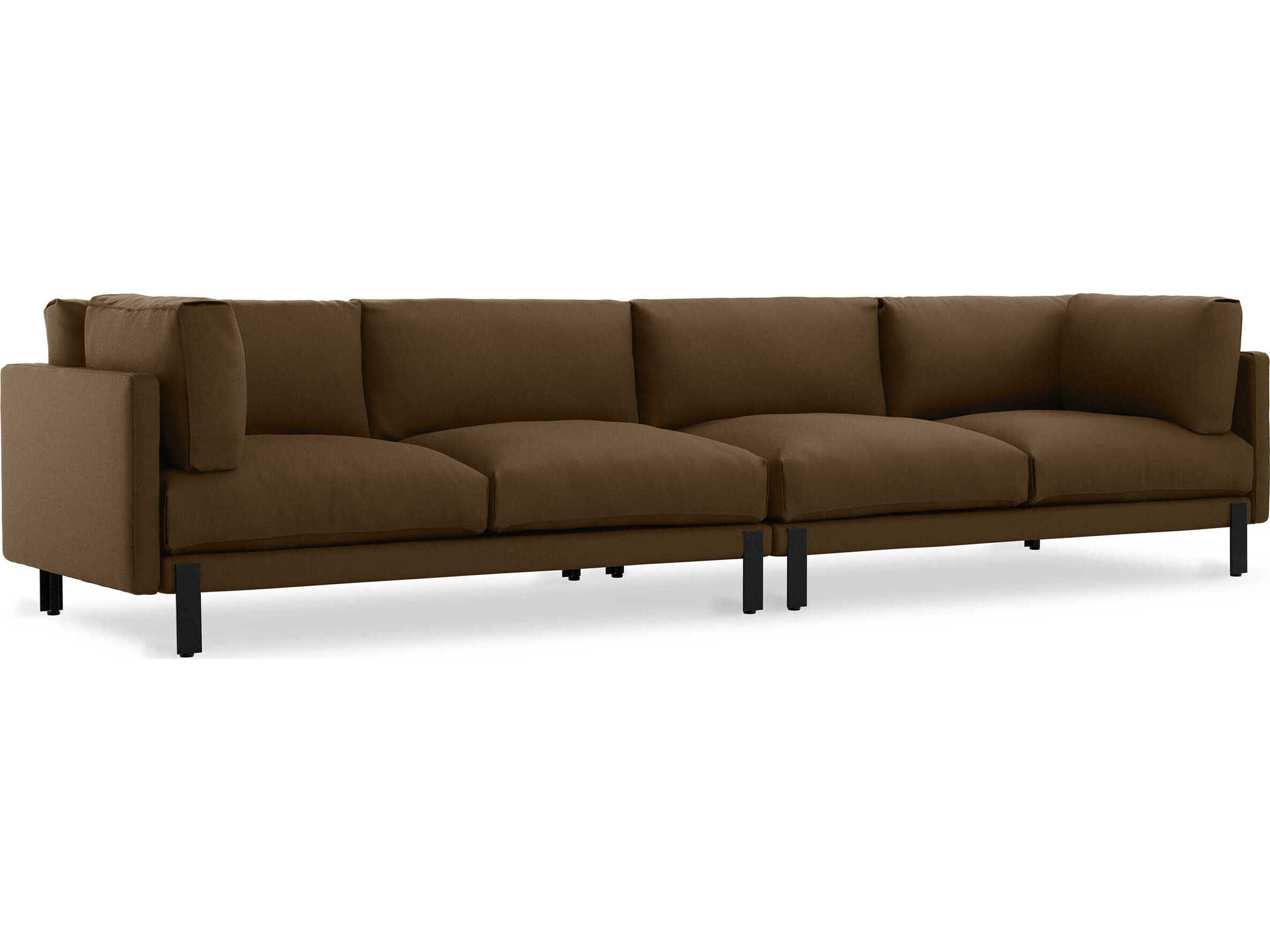 Gus* Modern Silverlake Velvet Cocoa Brown Upholstered Sofa