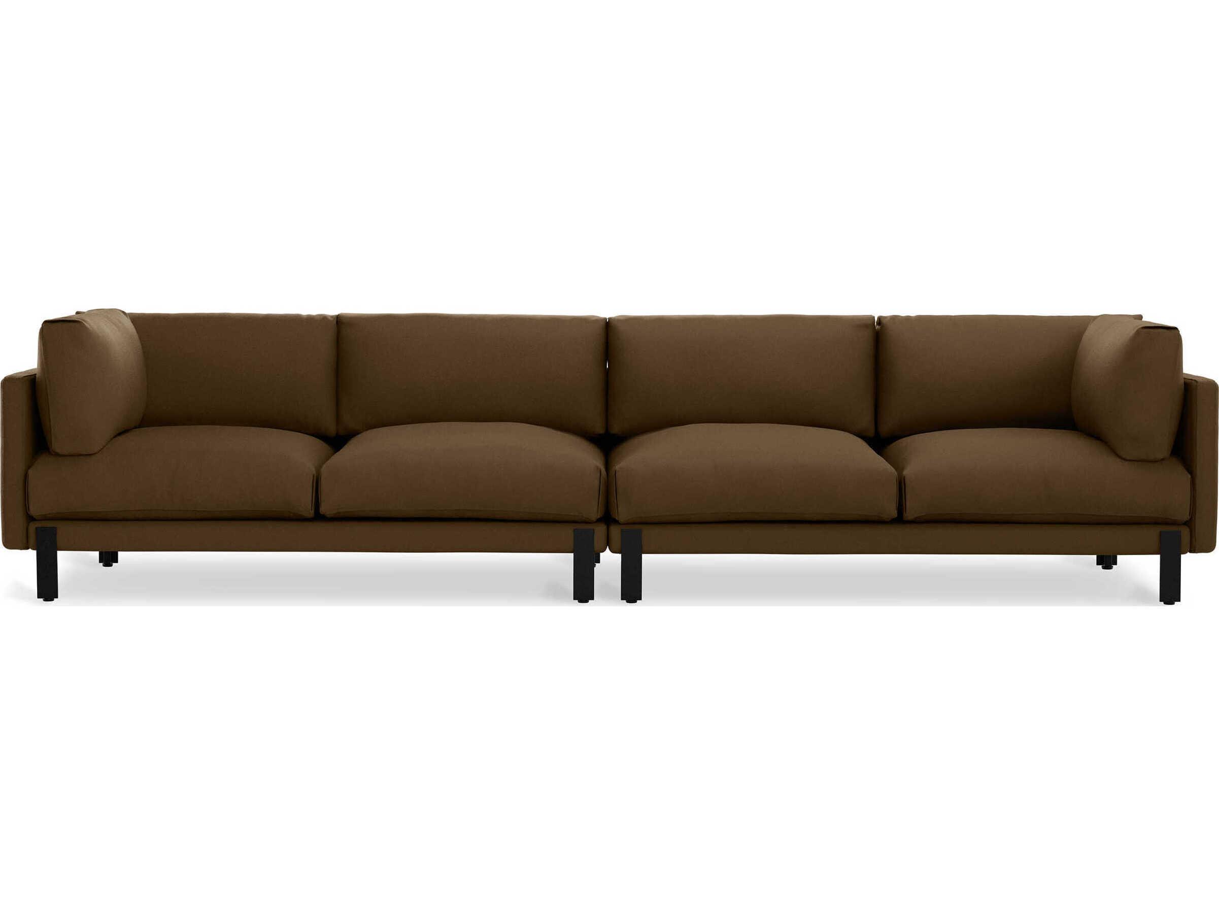 Gus* Modern Silverlake Velvet Cocoa Brown Upholstered Sofa
