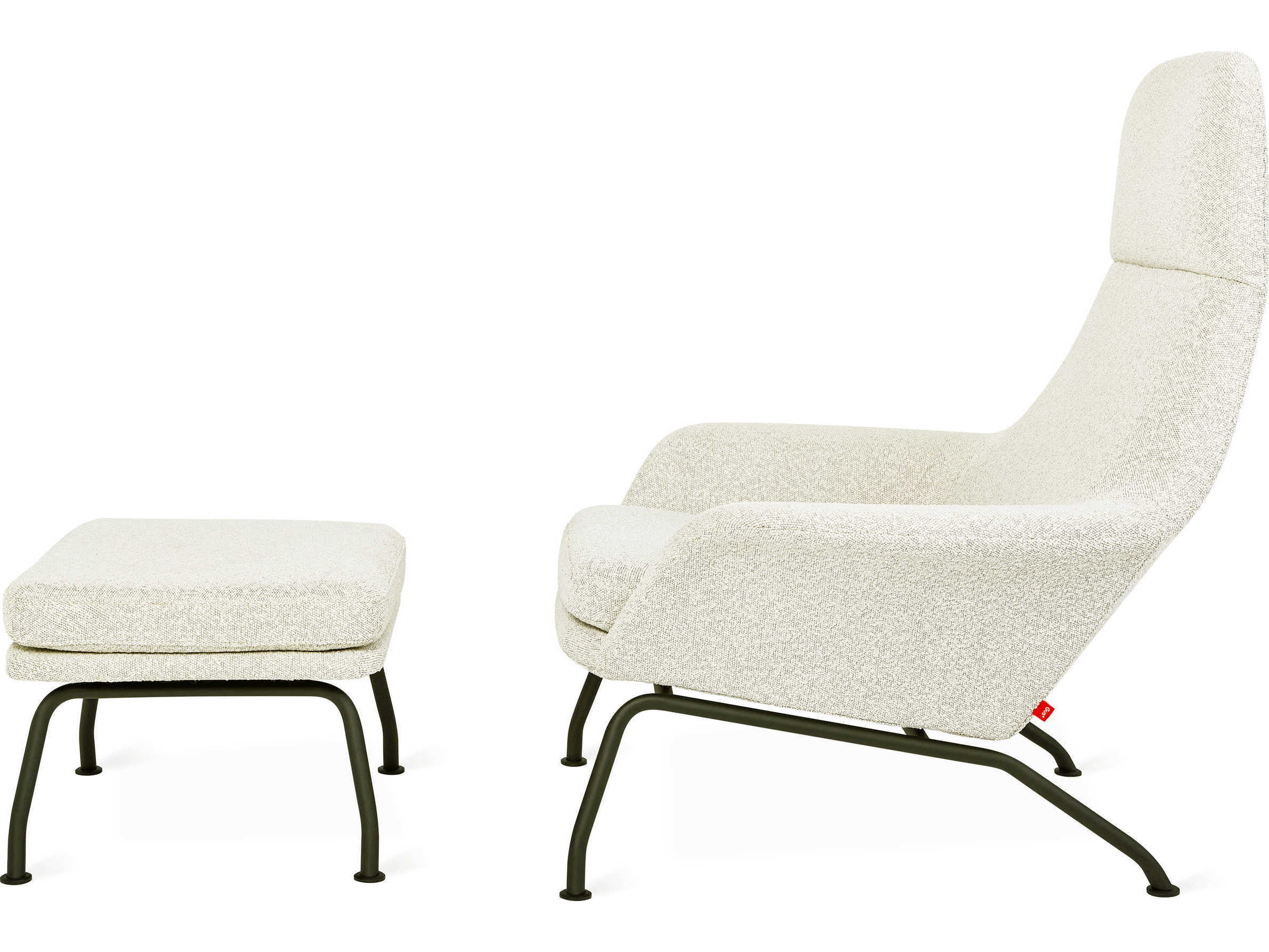 Gus* Modern Tallinn Copenhagen Fossil Accent Chair with Ottoman