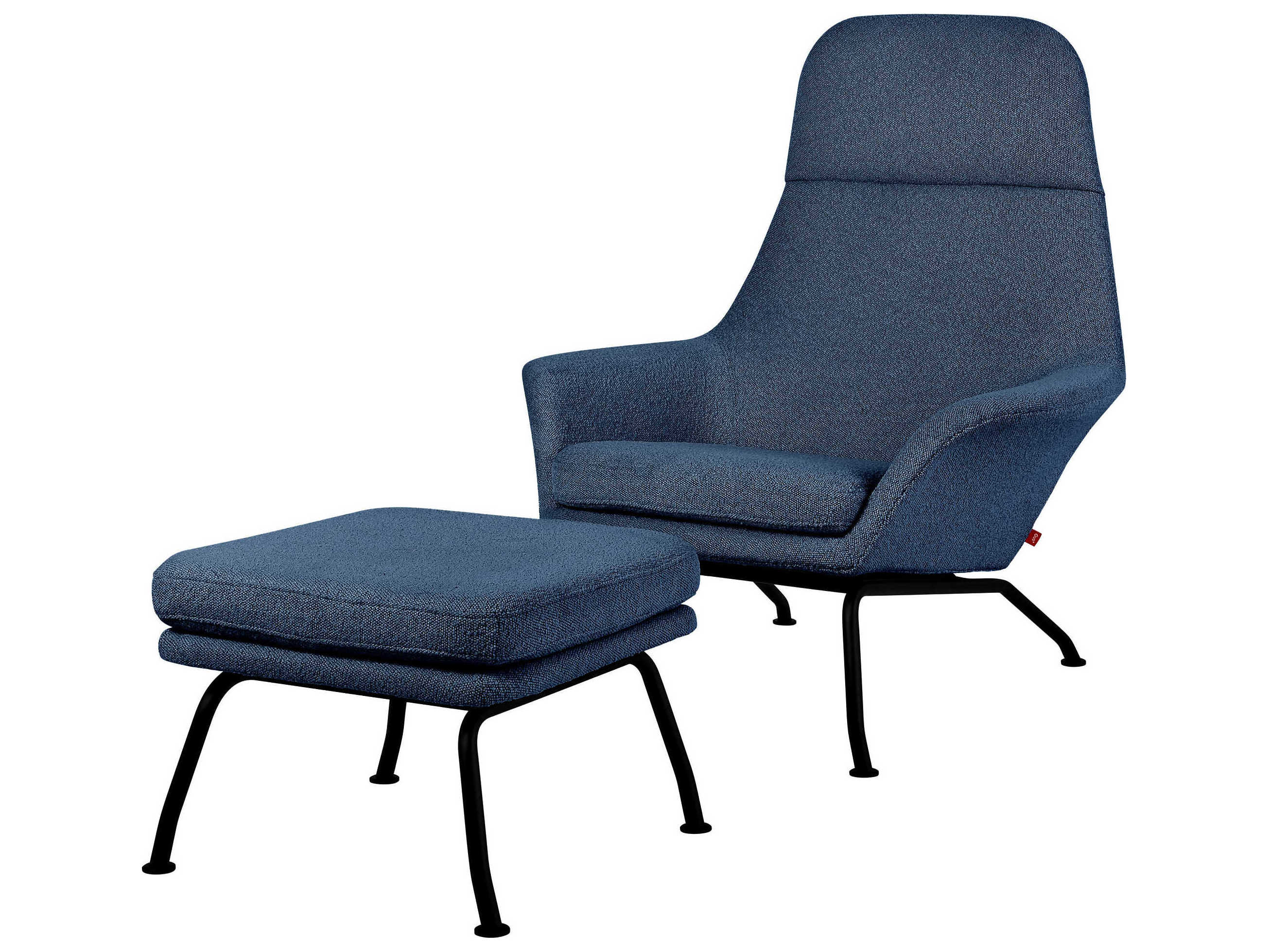 Gus* Modern Tallinn Copenhagen Sea Accent Chair with Ottoman