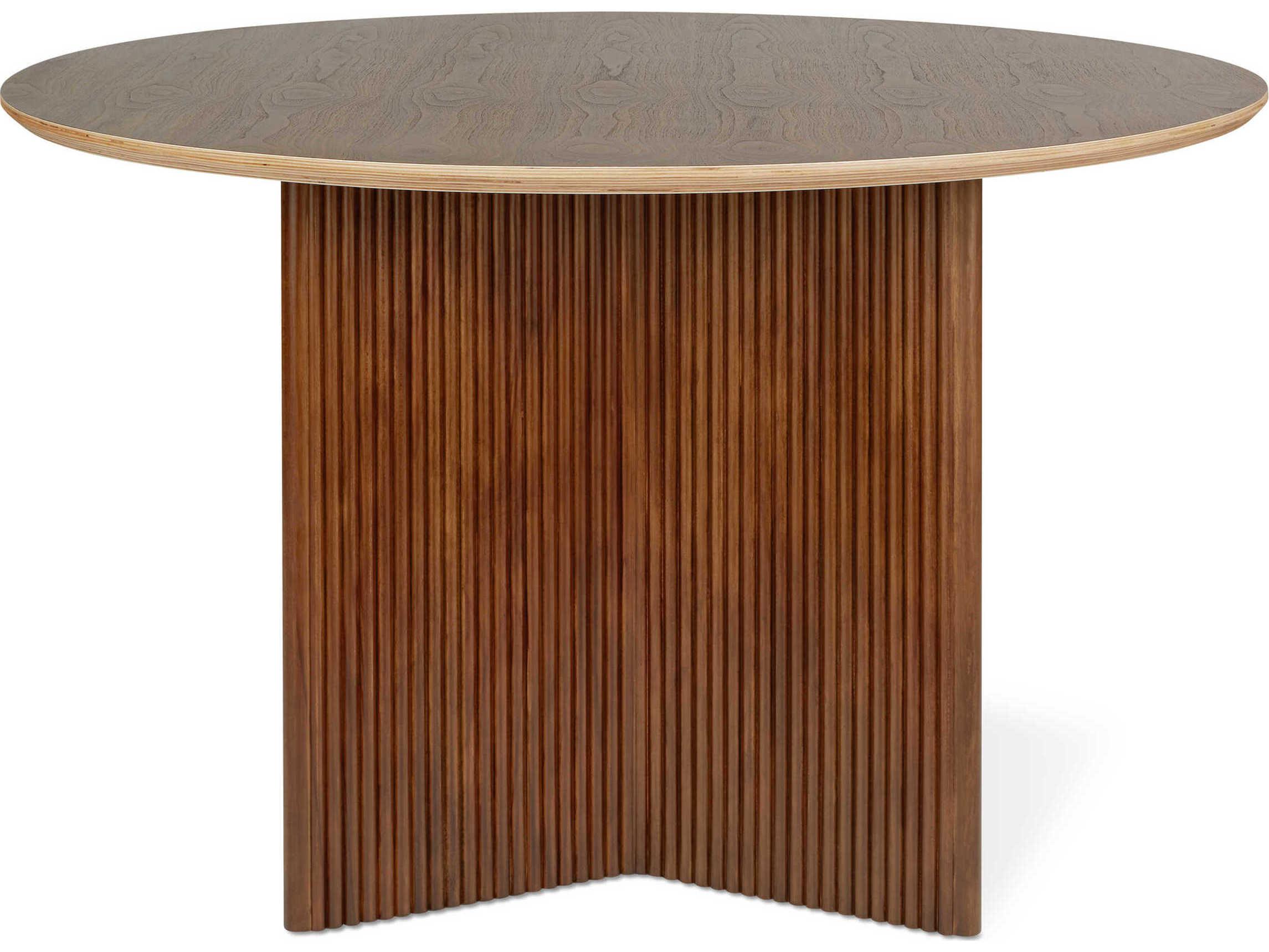 Gus* Modern Atwell Round Wood Walnut Dining Table