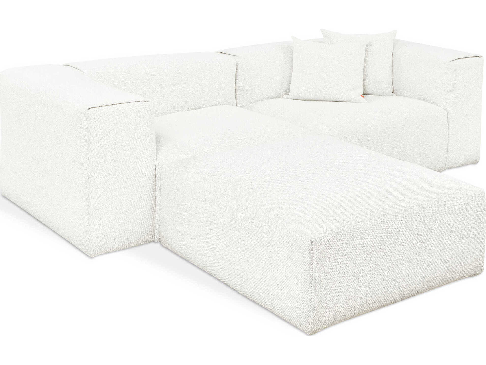 Gus* Modern Nest White Upholstered Sectional Sofa