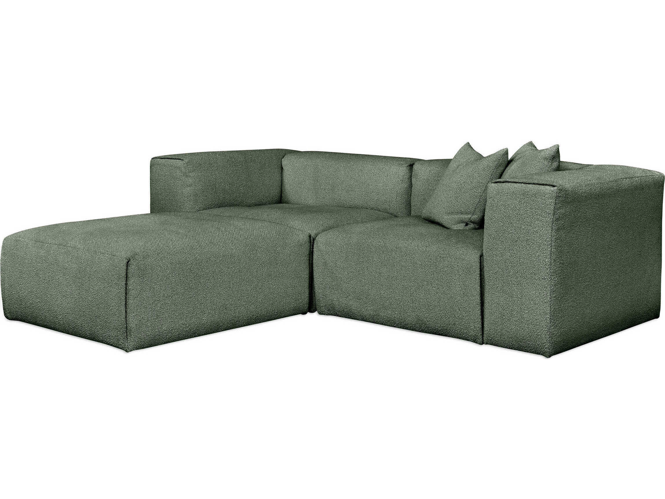 Gus* Modern Nest Green Upholstered Sectional Sofa