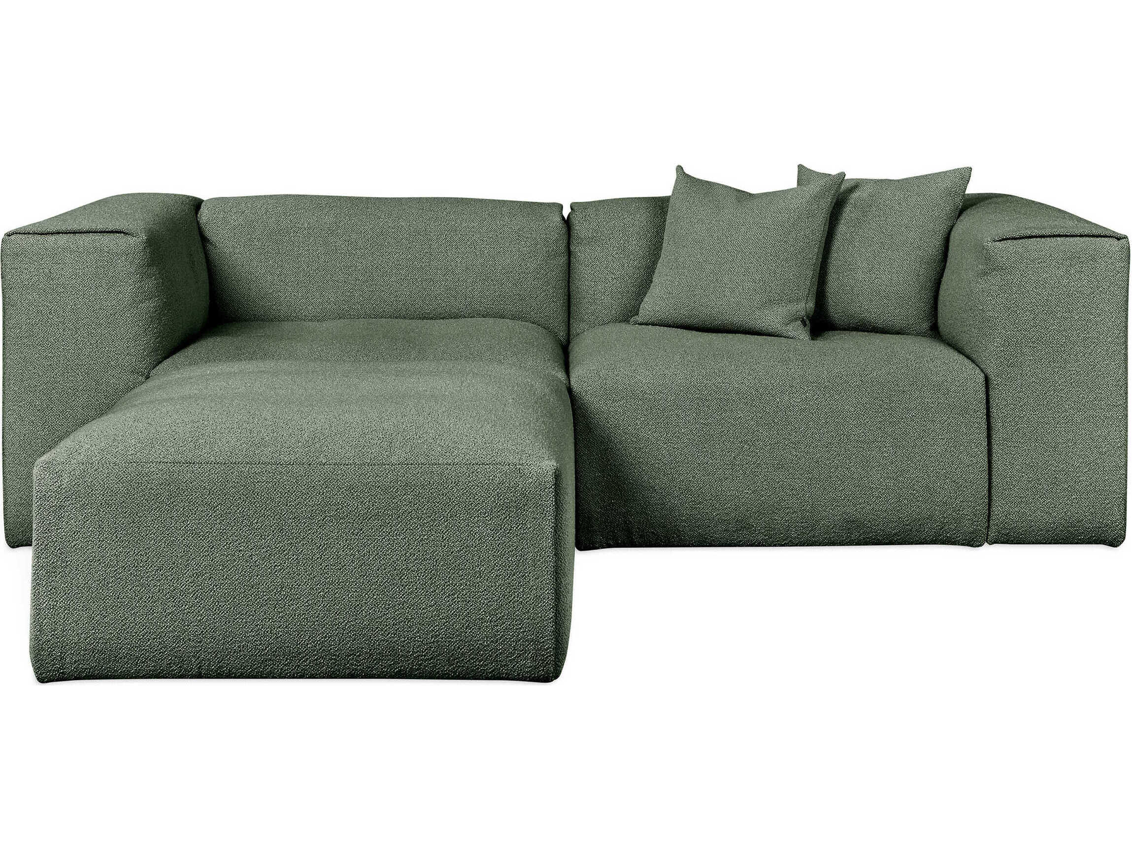 Gus* Modern Nest Green Upholstered Sectional Sofa