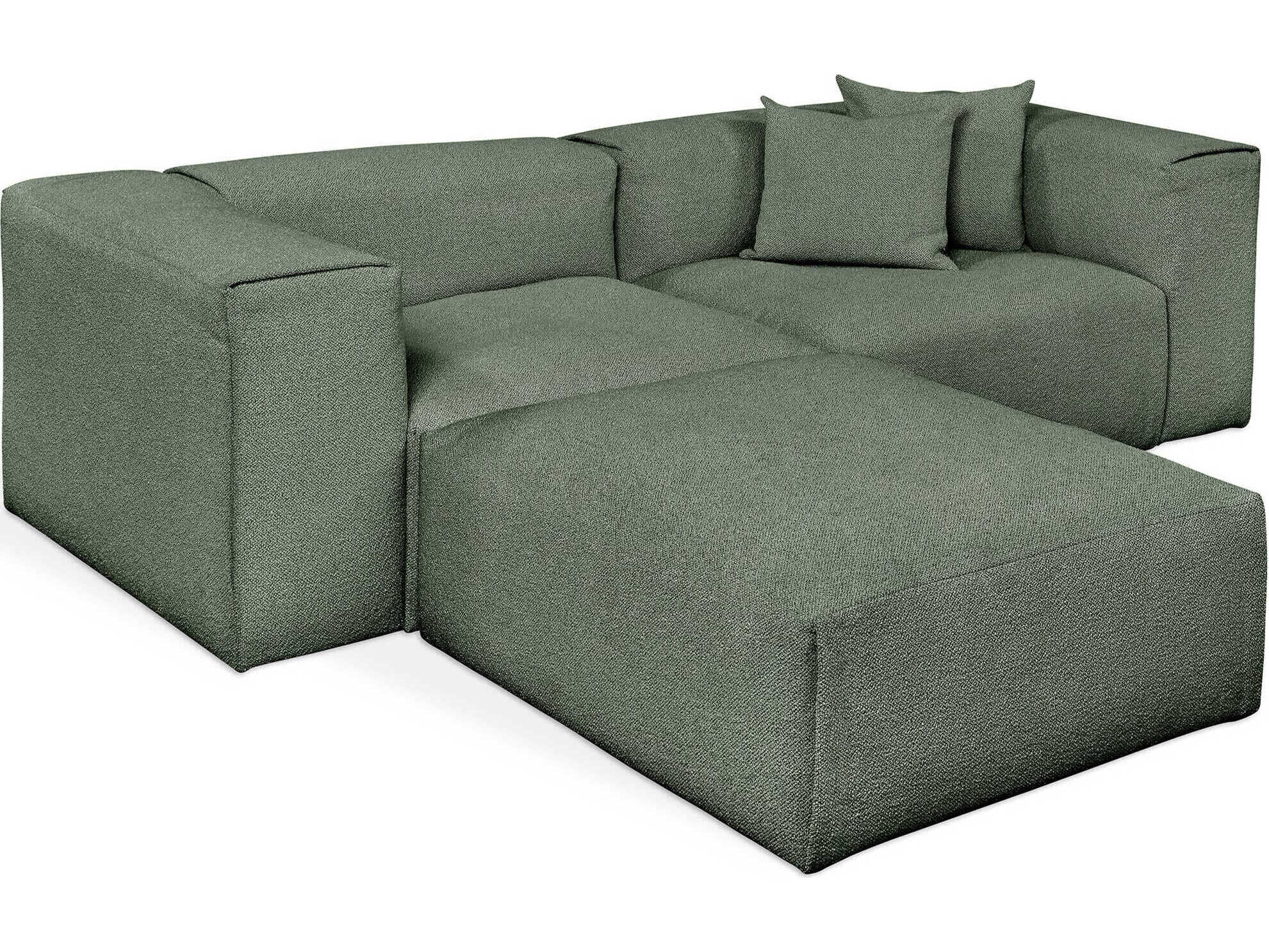 Gus* Modern Nest Green Upholstered Sectional Sofa