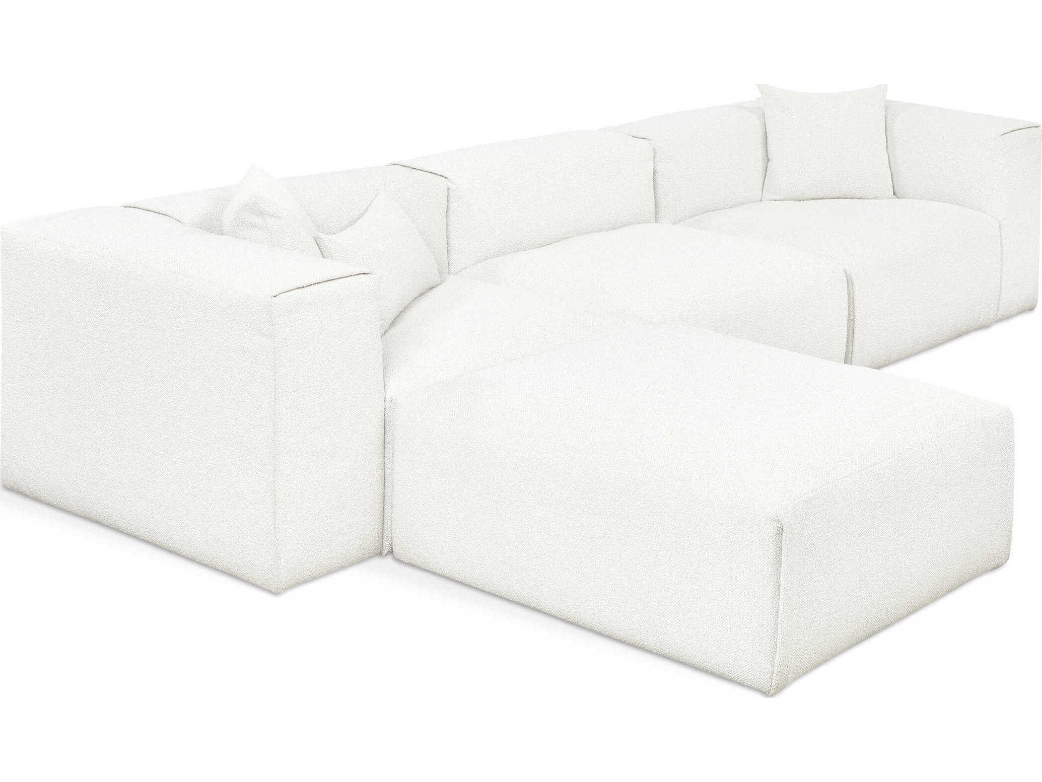 Gus* Modern Nest White Upholstered Sectional Sofa