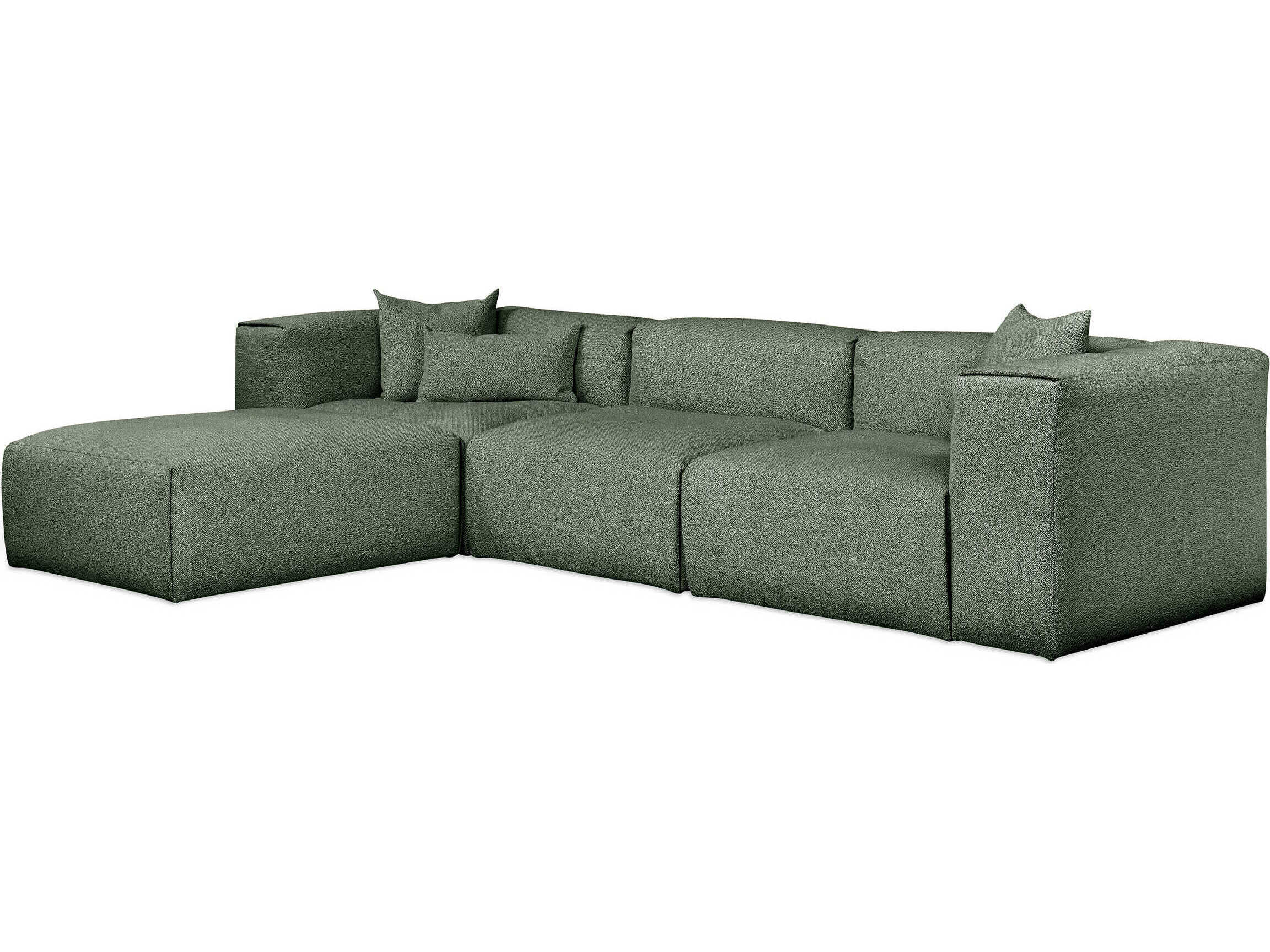 Gus* Modern Nest Green Upholstered Sectional Sofa