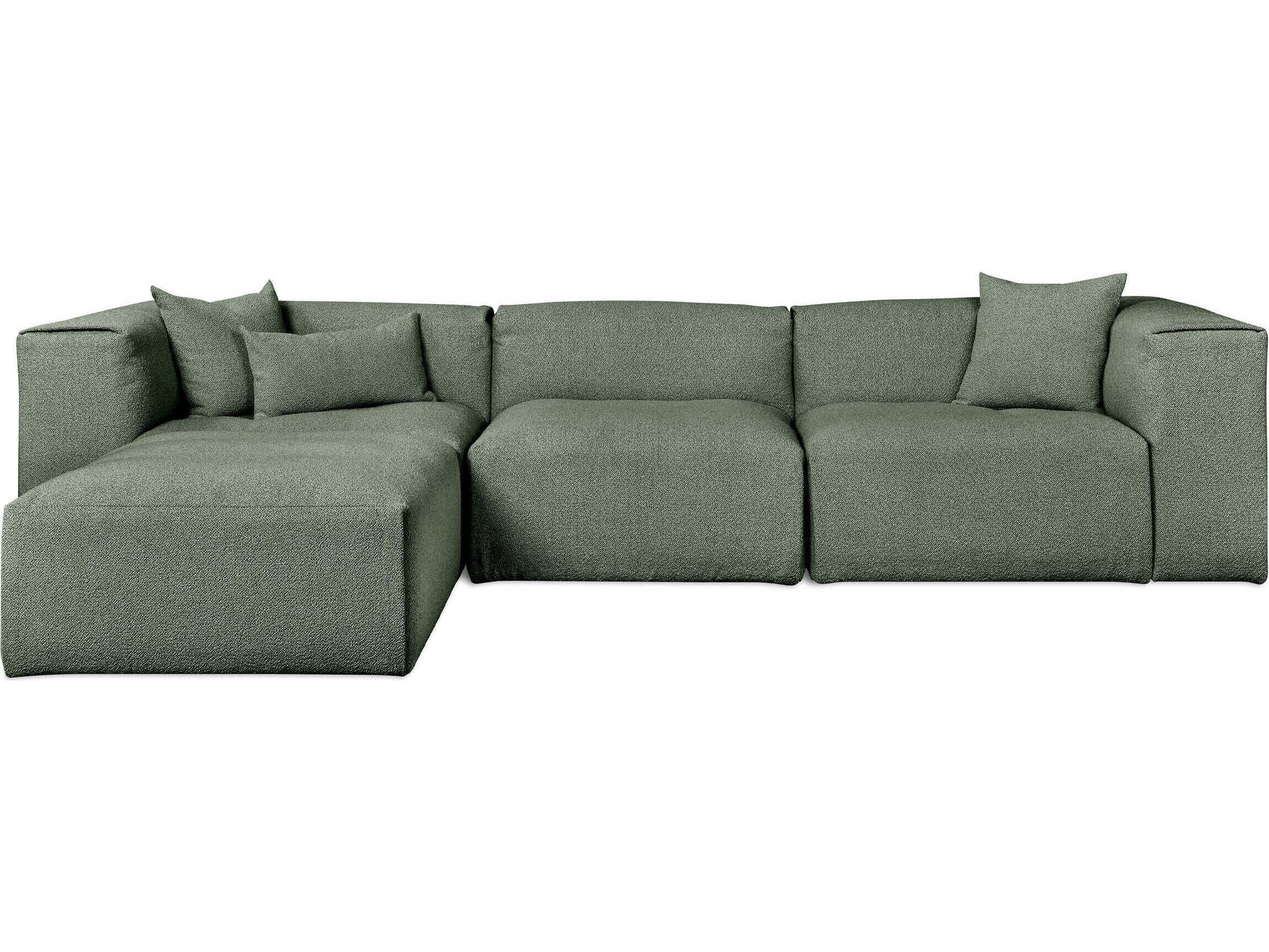 Gus* Modern Nest Green Upholstered Sectional Sofa