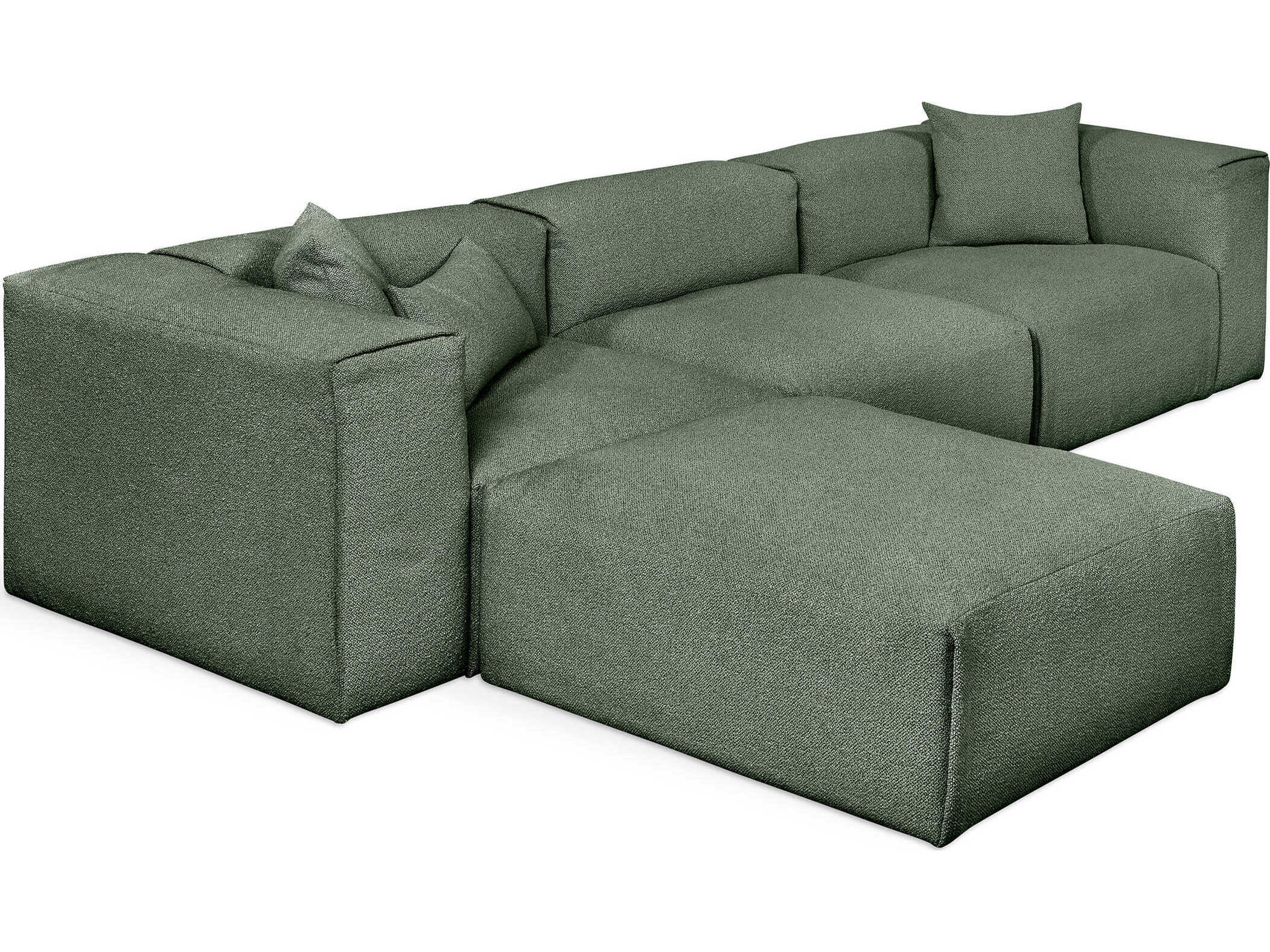 Gus* Modern Nest Green Upholstered Sectional Sofa
