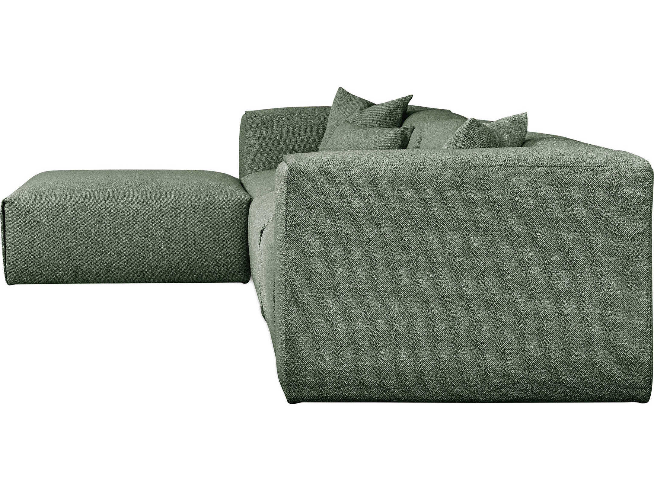 Gus* Modern Nest Green Upholstered Sectional Sofa