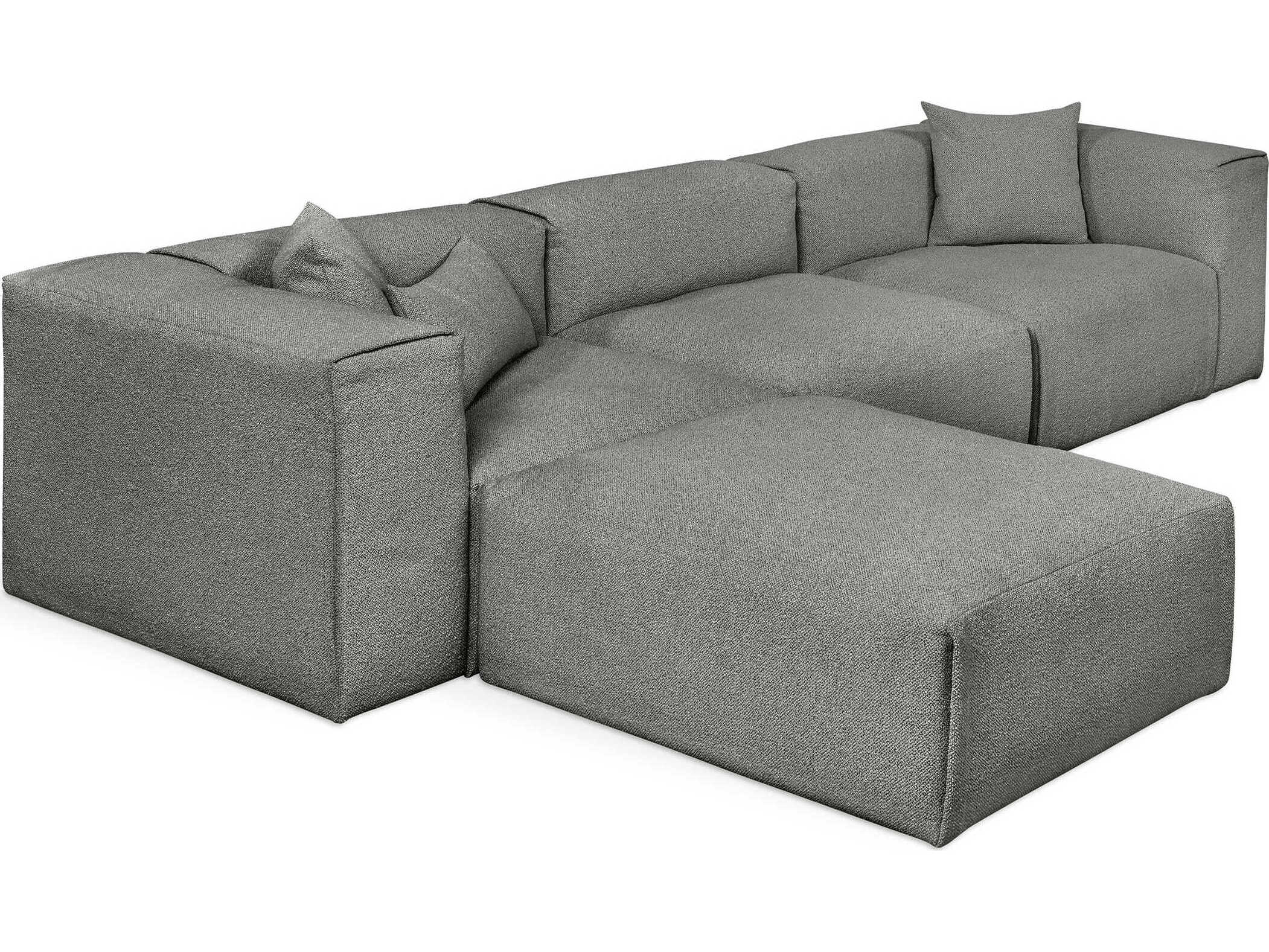 Gus* Modern Nest Gray Upholstered Sectional Sofa