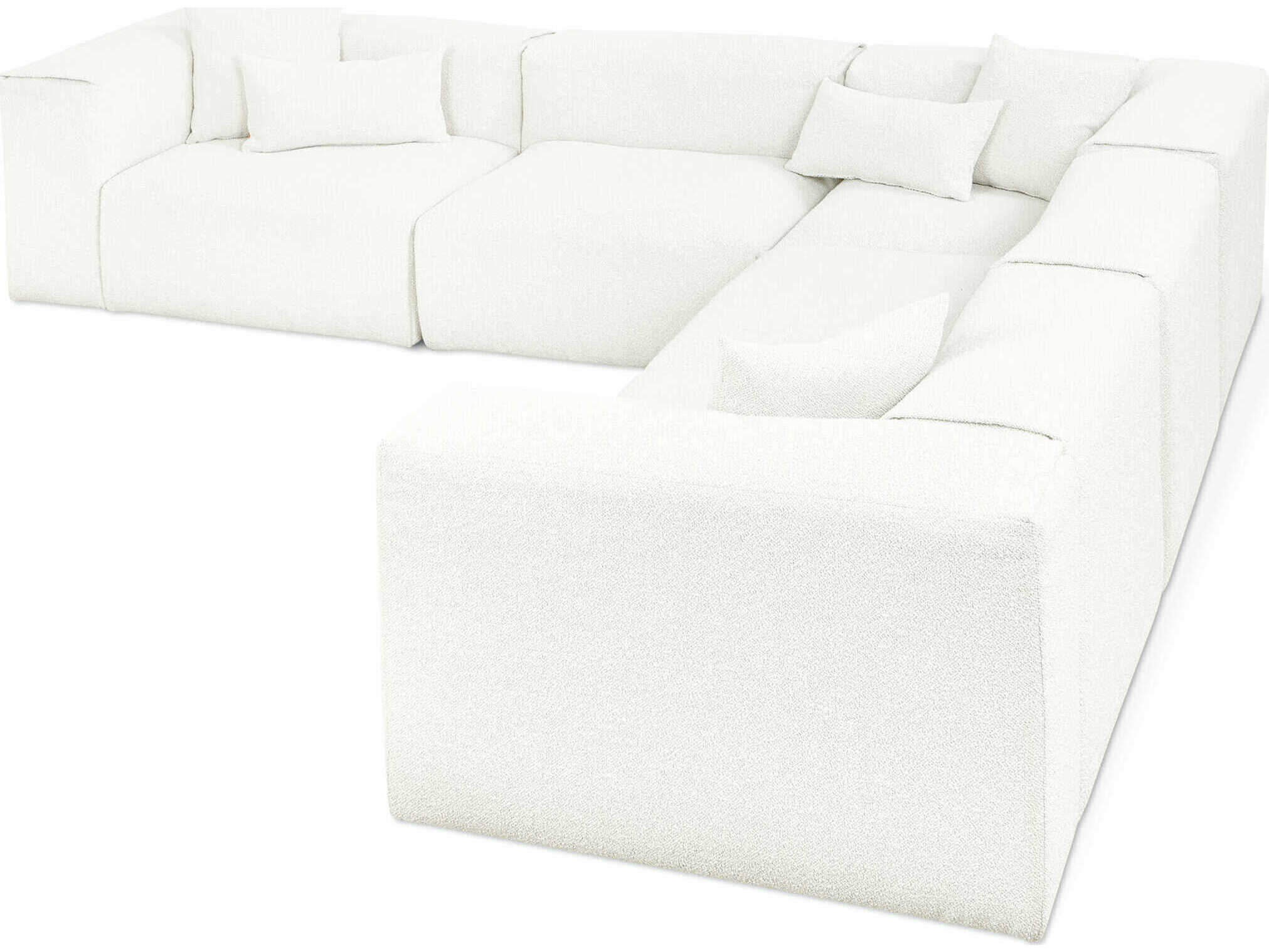 Gus* Modern Nest White Upholstered Sectional Sofa