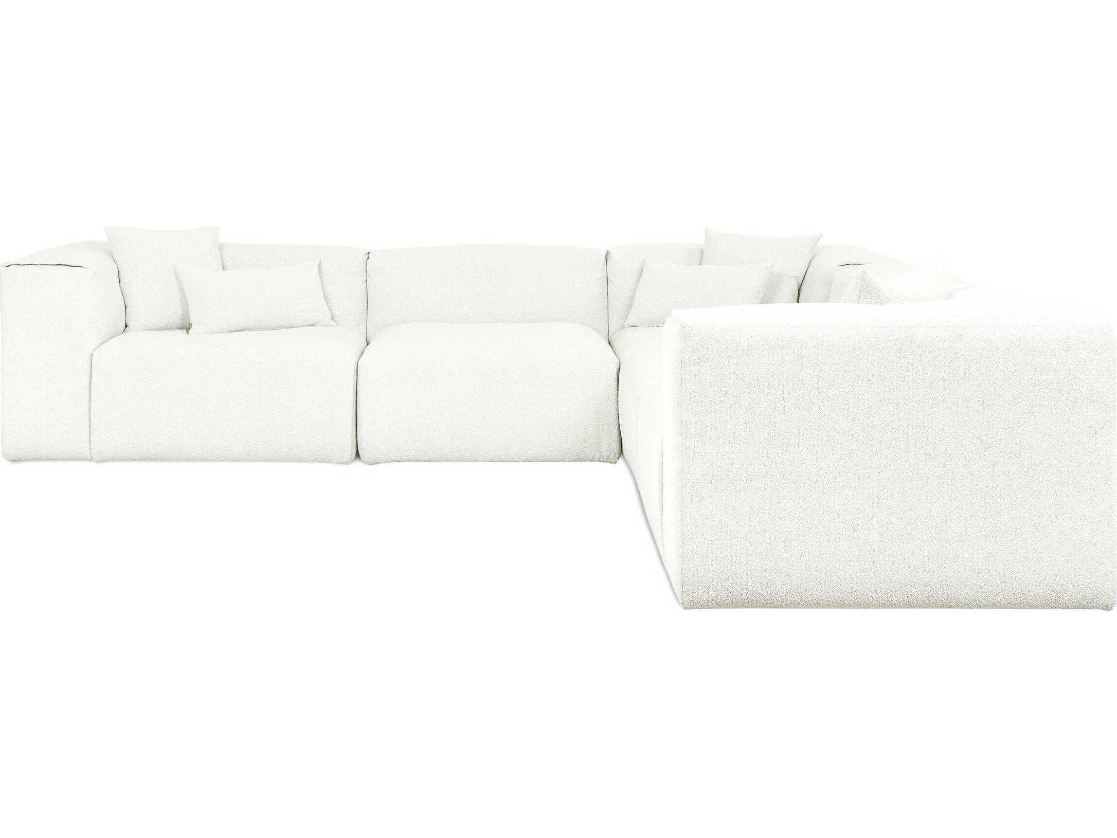 Gus* Modern Nest White Upholstered Sectional Sofa