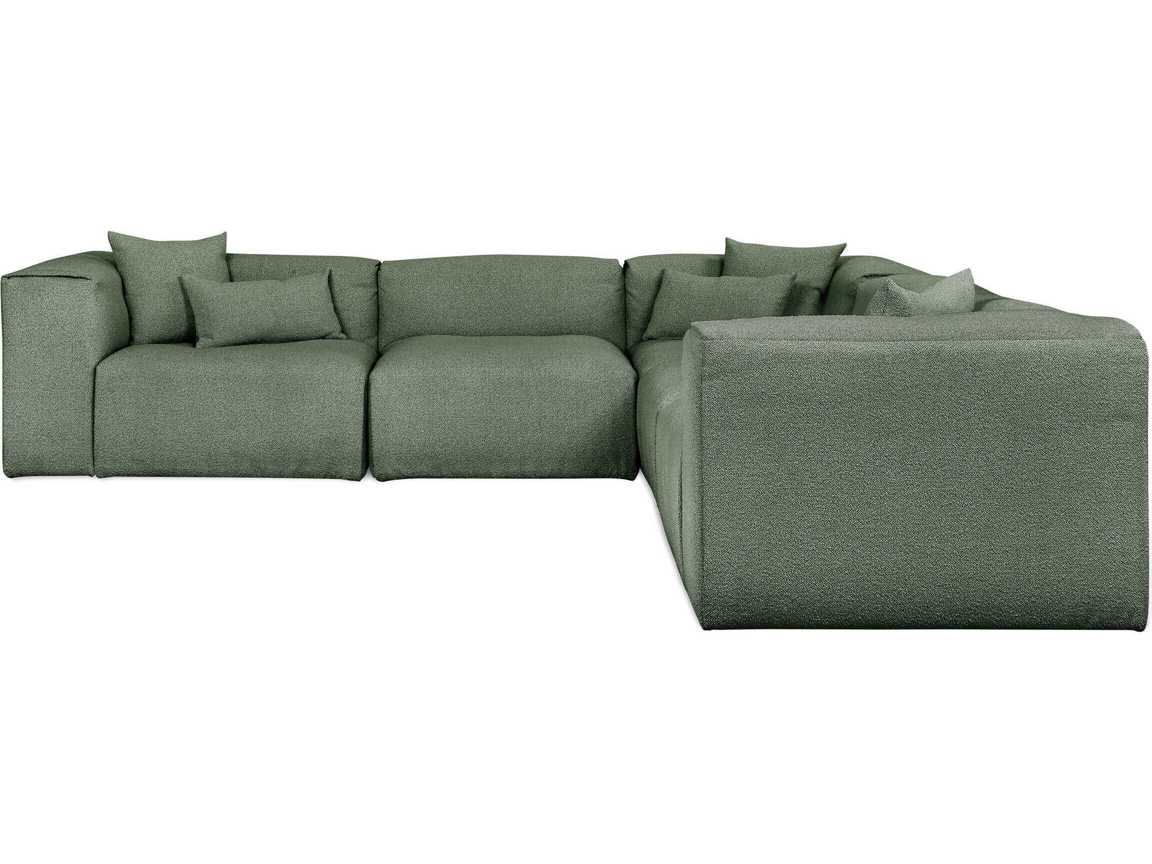 Gus* Modern Nest Green Upholstered Sectional Sofa
