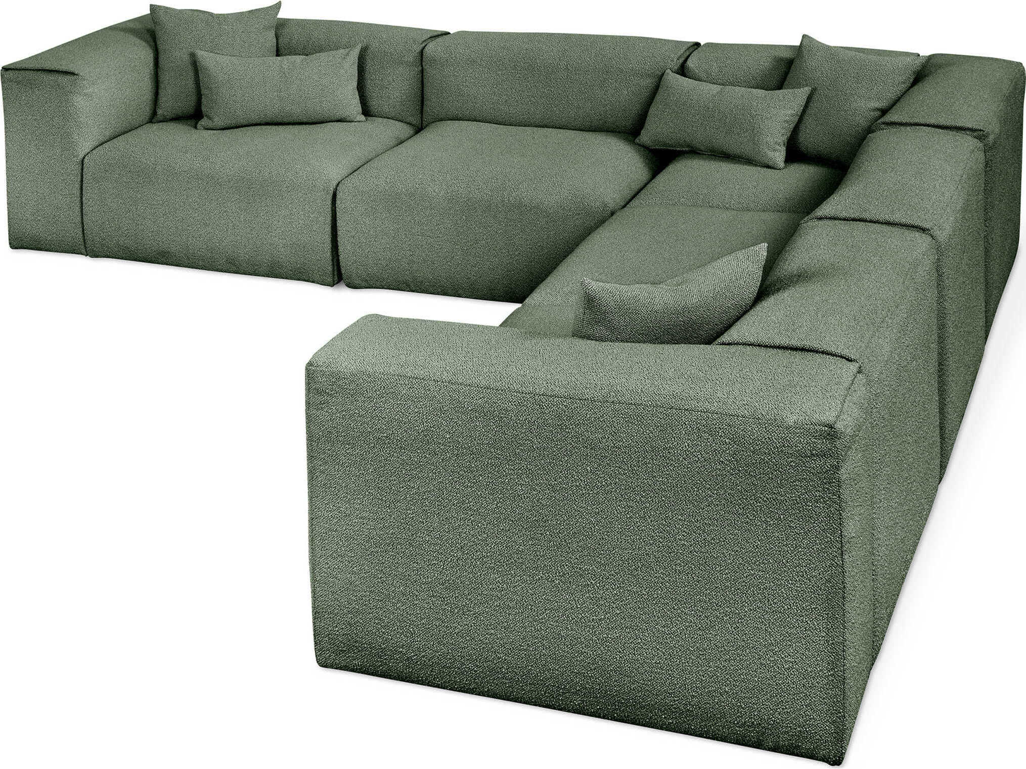 Gus* Modern Nest Green Upholstered Sectional Sofa