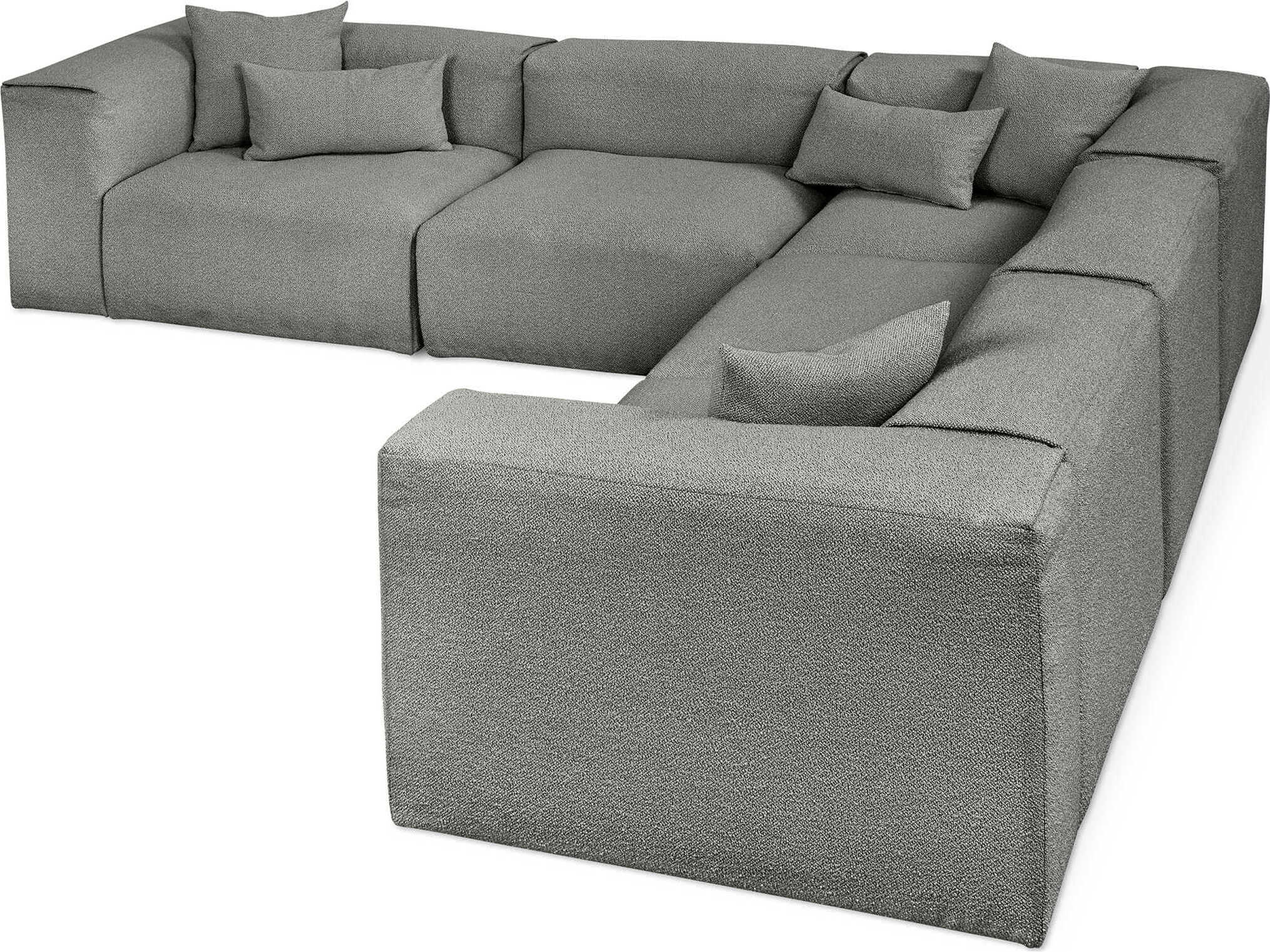 Gus* Modern Nest Gray Upholstered Sectional Sofa