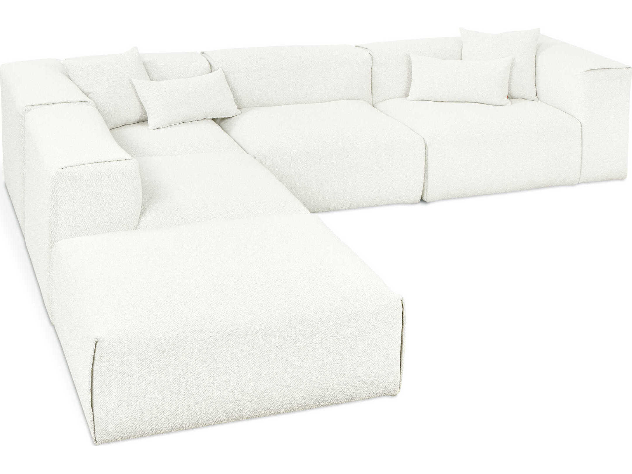 Gus* Modern Nest White Upholstered Sectional Sofa