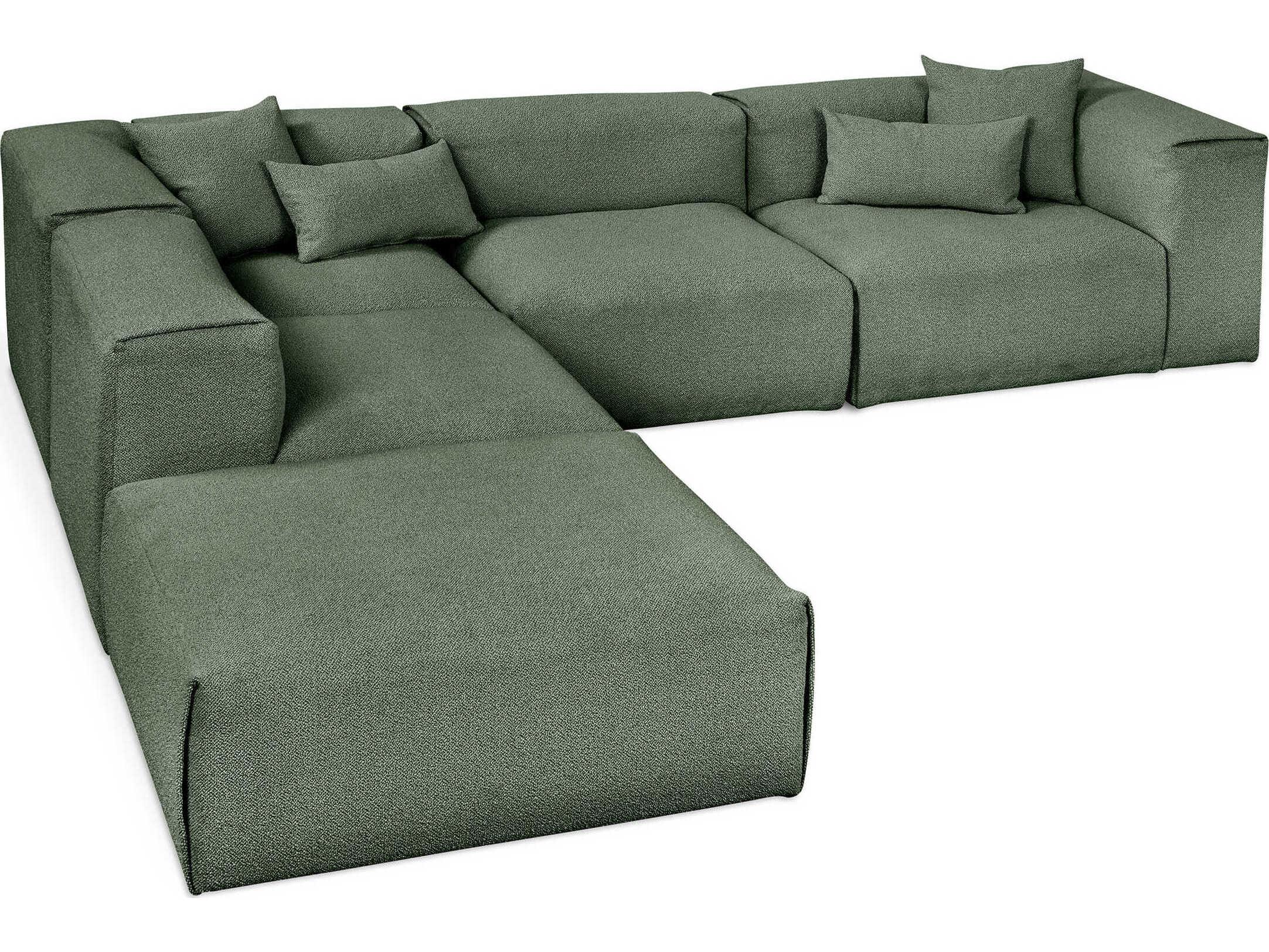 Gus* Modern Nest Green Upholstered Sectional Sofa