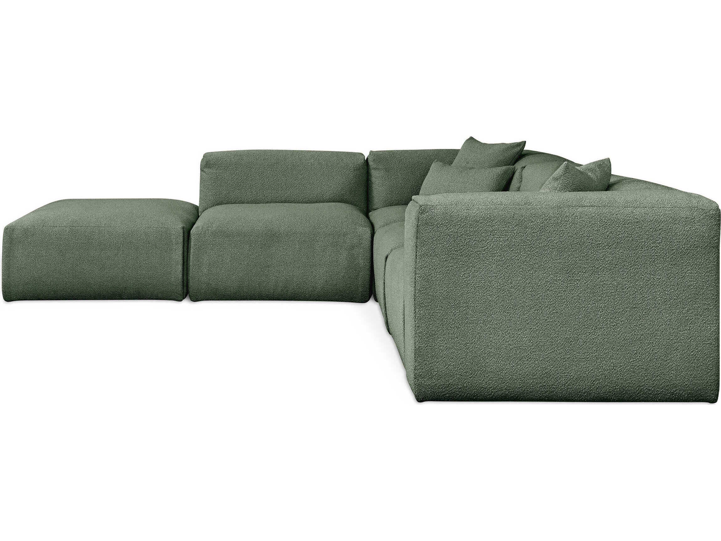 Gus* Modern Nest Green Upholstered Sectional Sofa