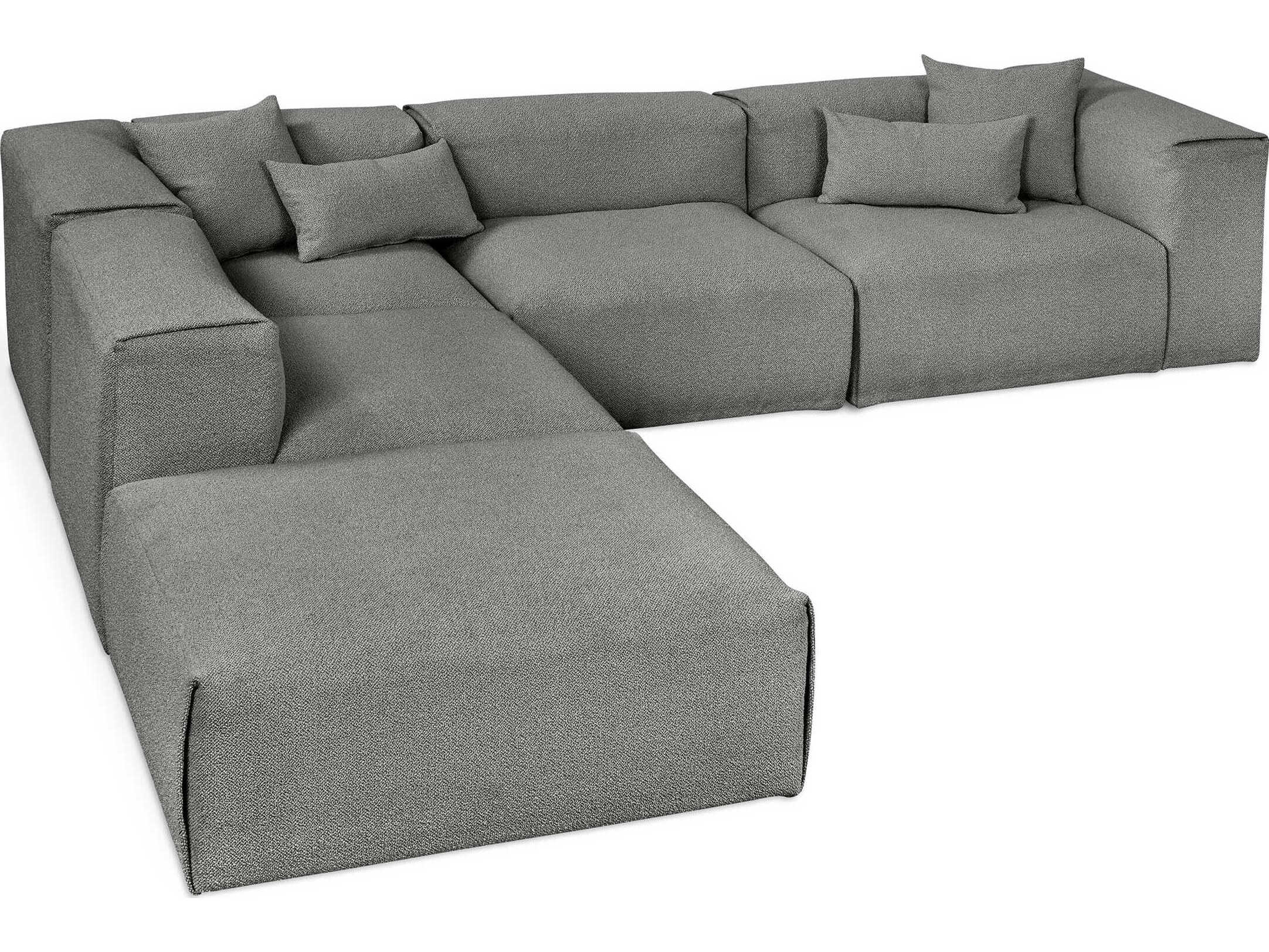 Gus* Modern Nest Gray Upholstered Sectional Sofa