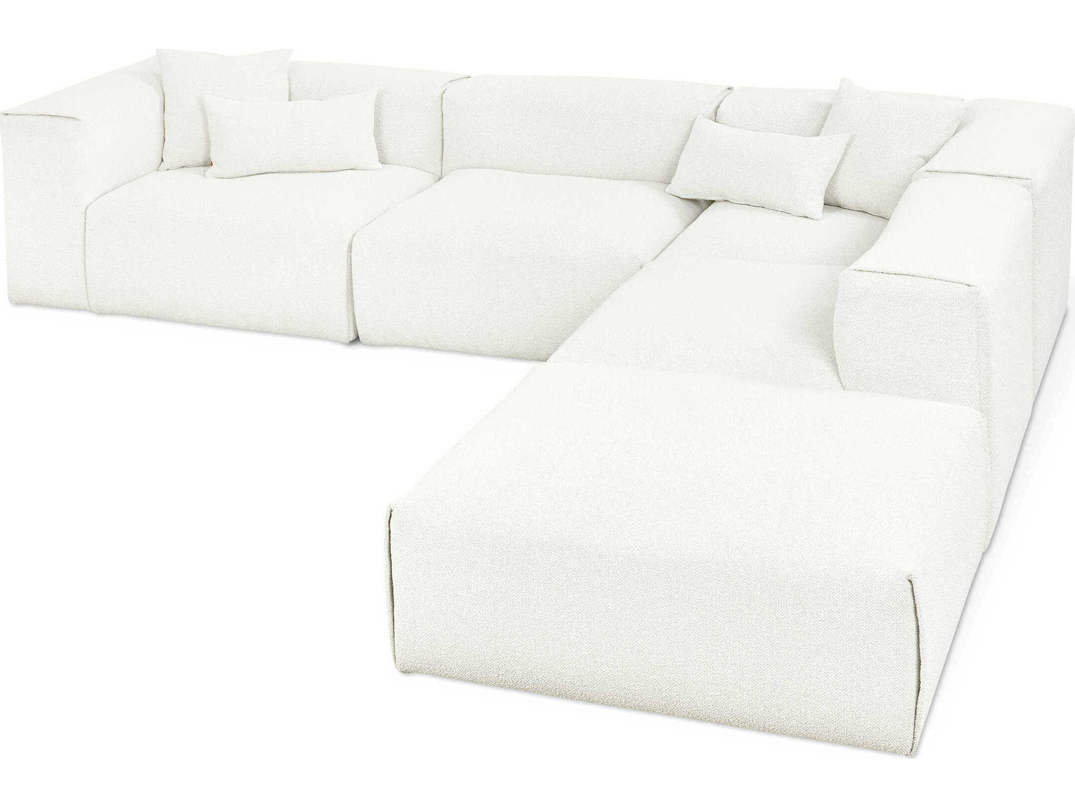 Gus* Modern Nest White Upholstered Sectional Sofa
