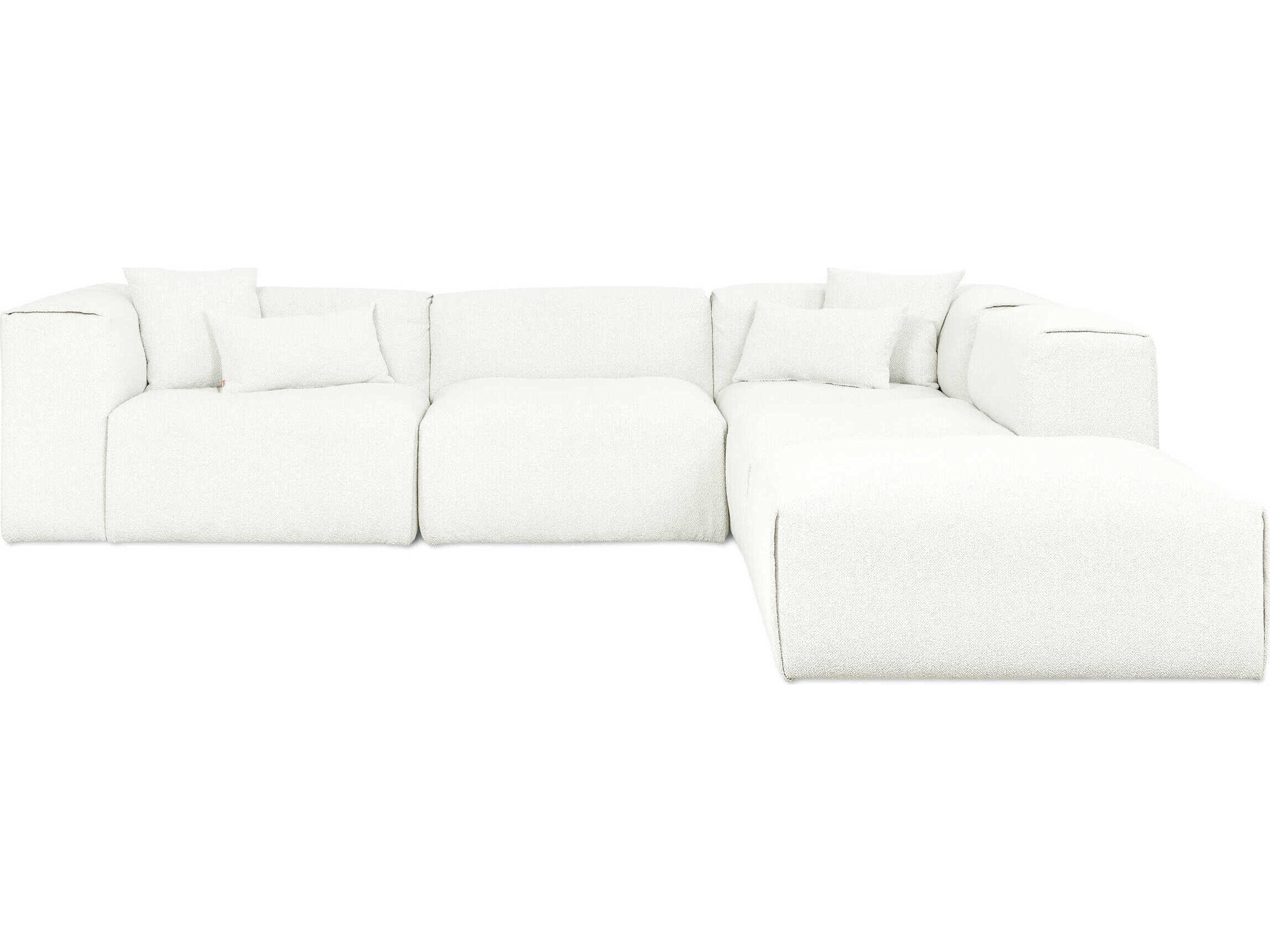 Gus* Modern Nest White Upholstered Sectional Sofa
