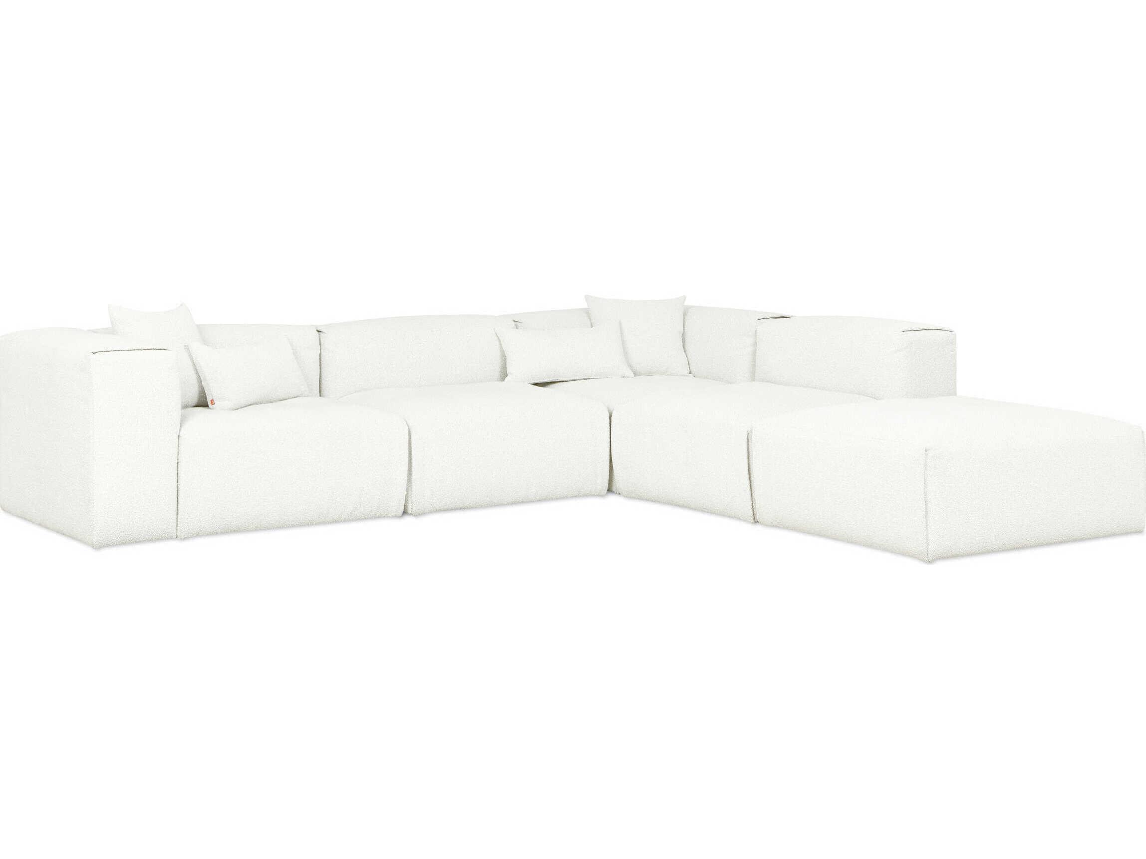 Gus* Modern Nest White Upholstered Sectional Sofa