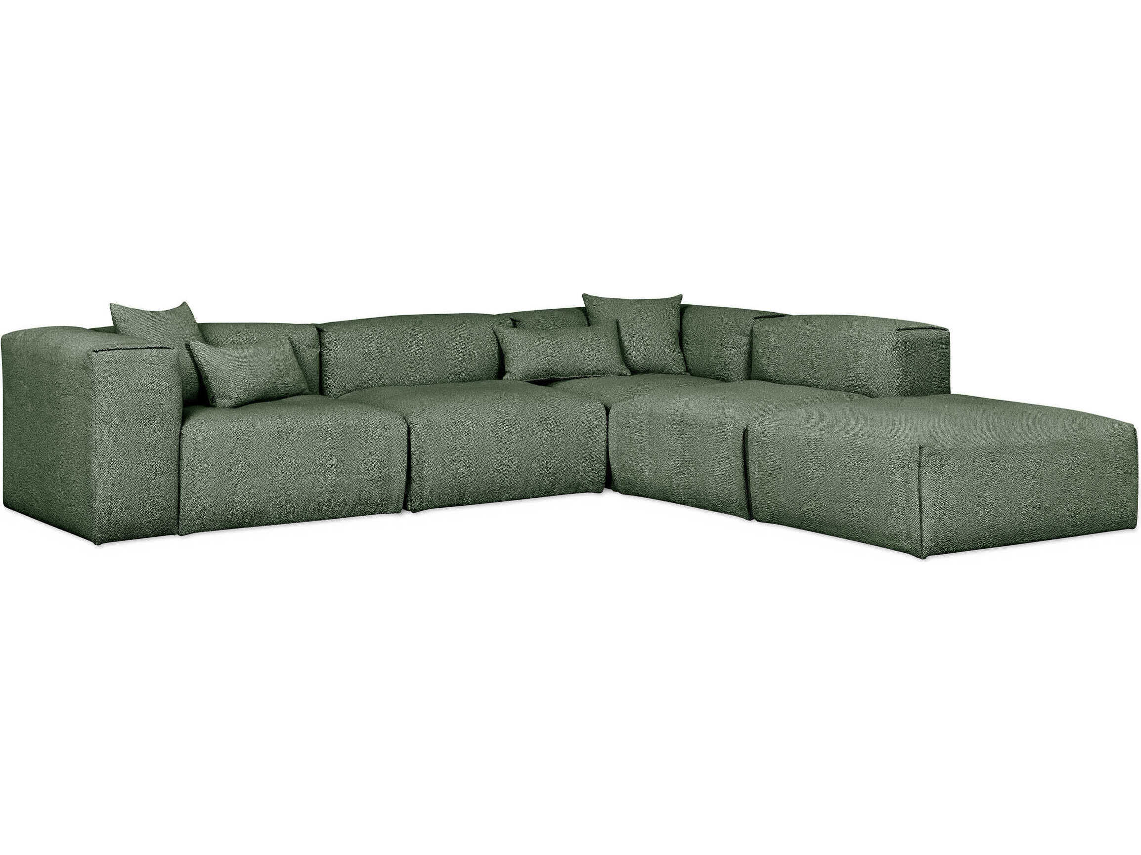 Gus* Modern Nest Green Upholstered Sectional Sofa