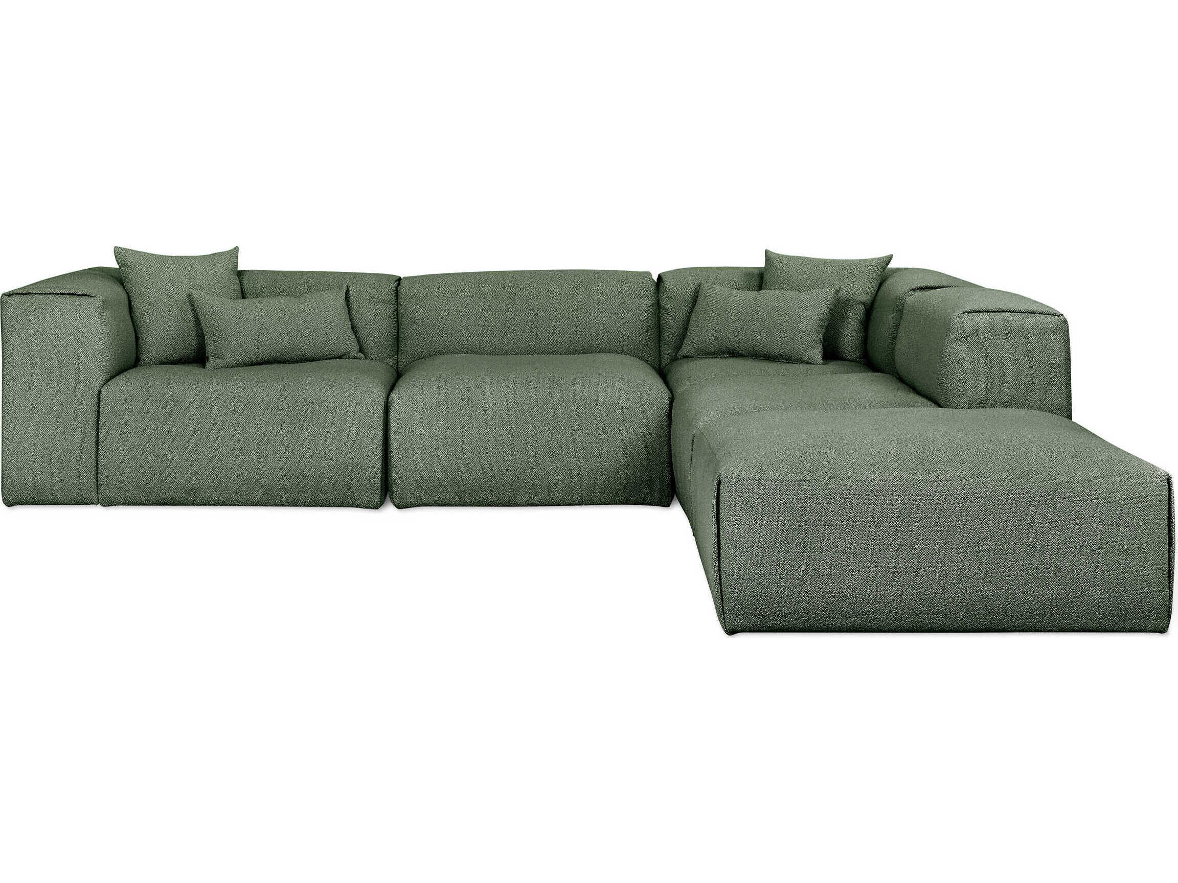 Gus* Modern Nest Green Upholstered Sectional Sofa