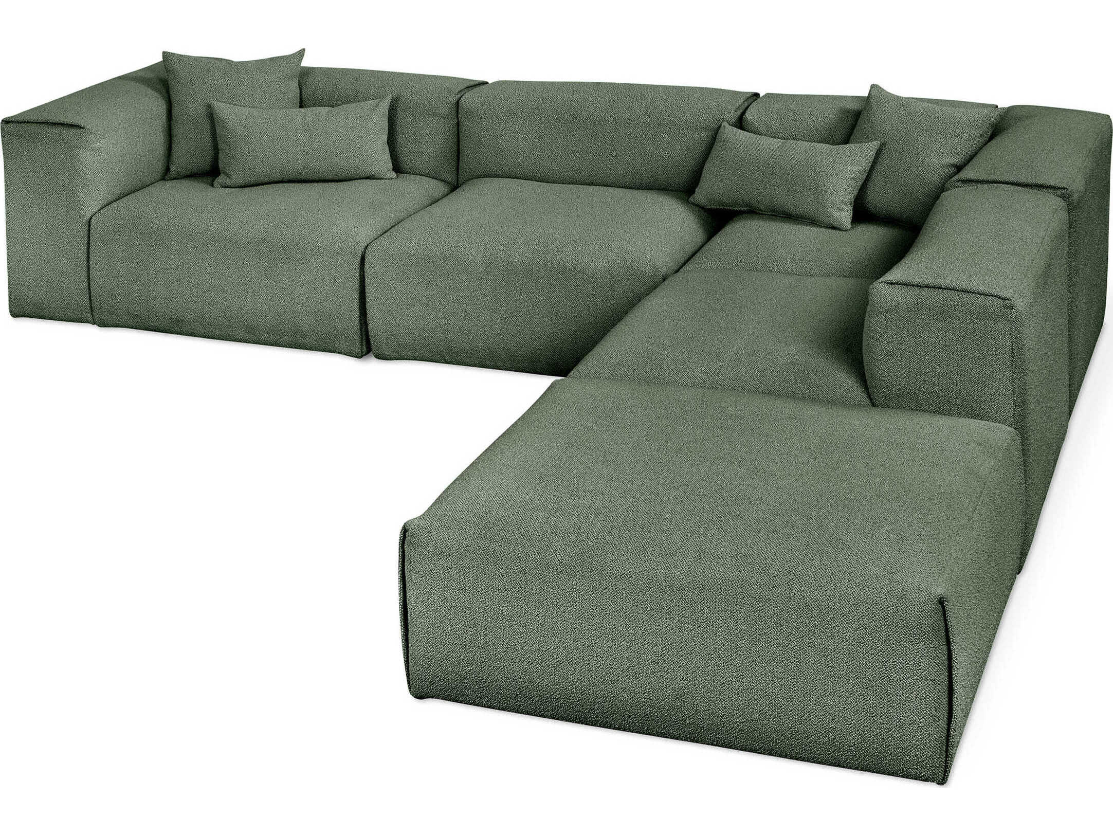 Gus* Modern Nest Green Upholstered Sectional Sofa