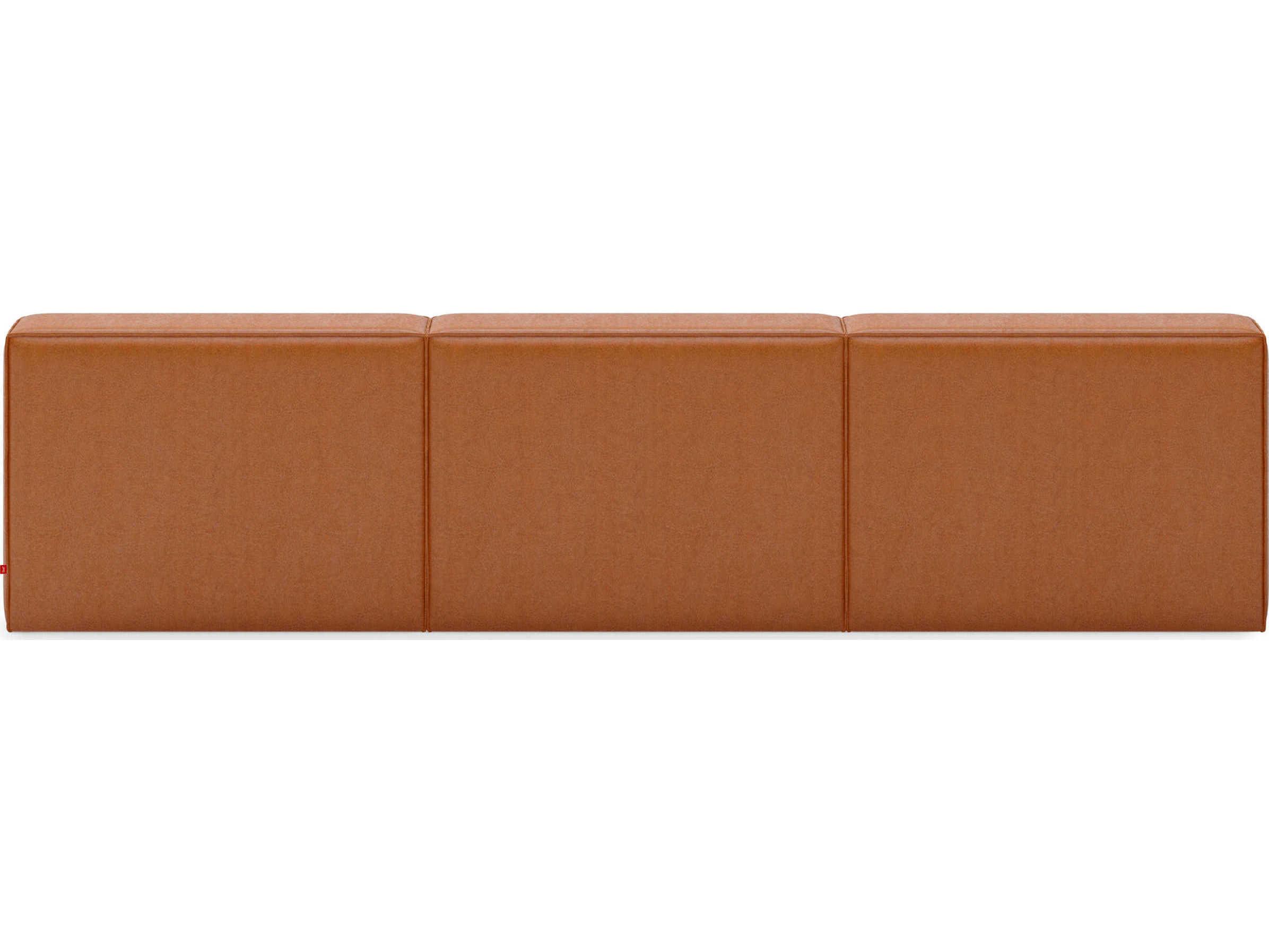 Gus* Modern Mix Leather Cognac Brown Upholstered Sofa