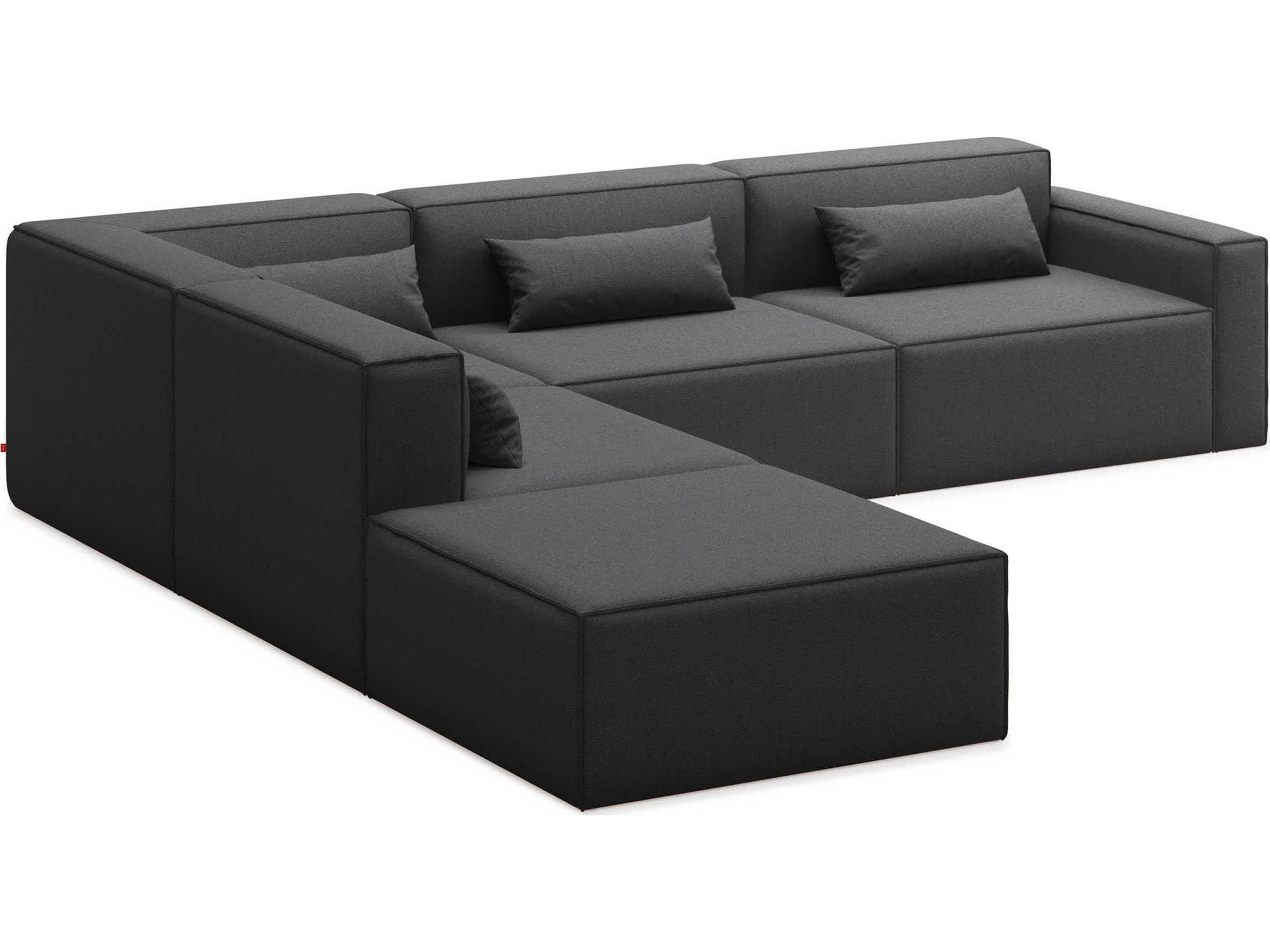 Gus* Modern Mix Black Upholstered Sectional Sofa
