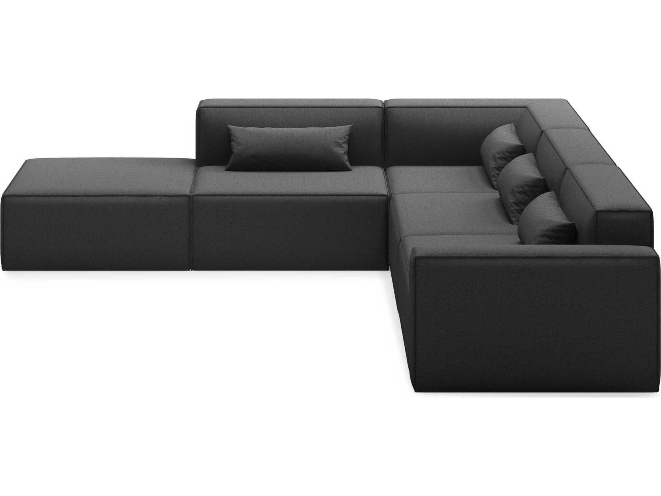 Gus* Modern Mix Black Upholstered Sectional Sofa