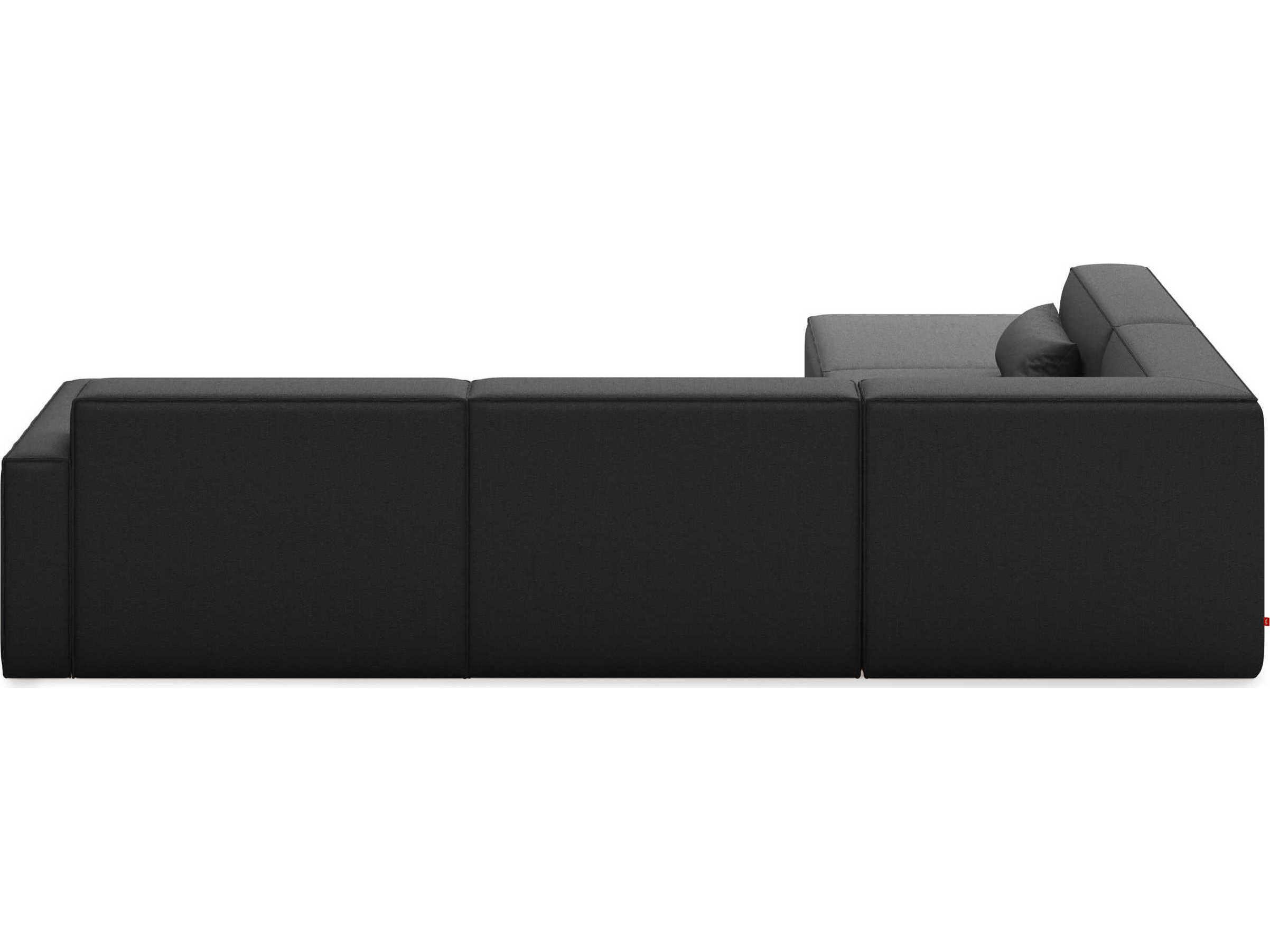 Gus* Modern Mix Black Upholstered Sectional Sofa