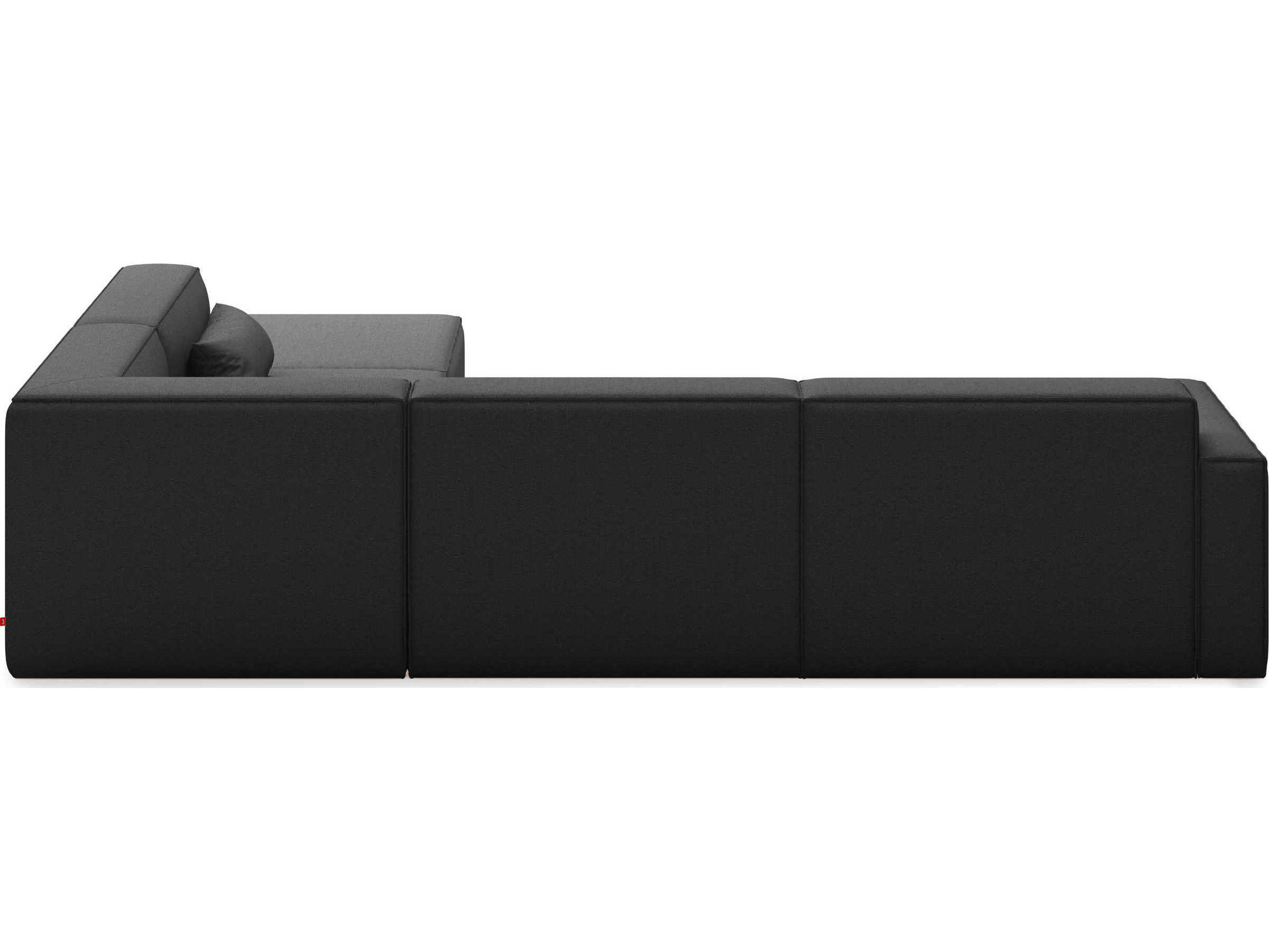 Gus* Modern Mix Black Upholstered Sectional Sofa