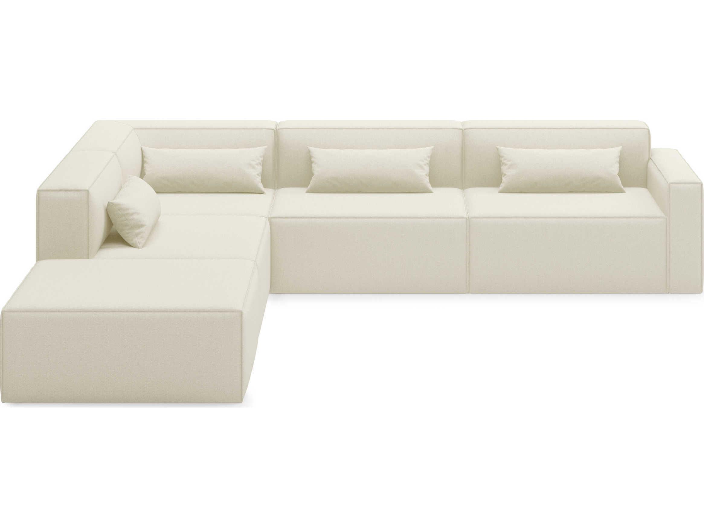 Gus* Modern Mix White Upholstered Sectional Sofa