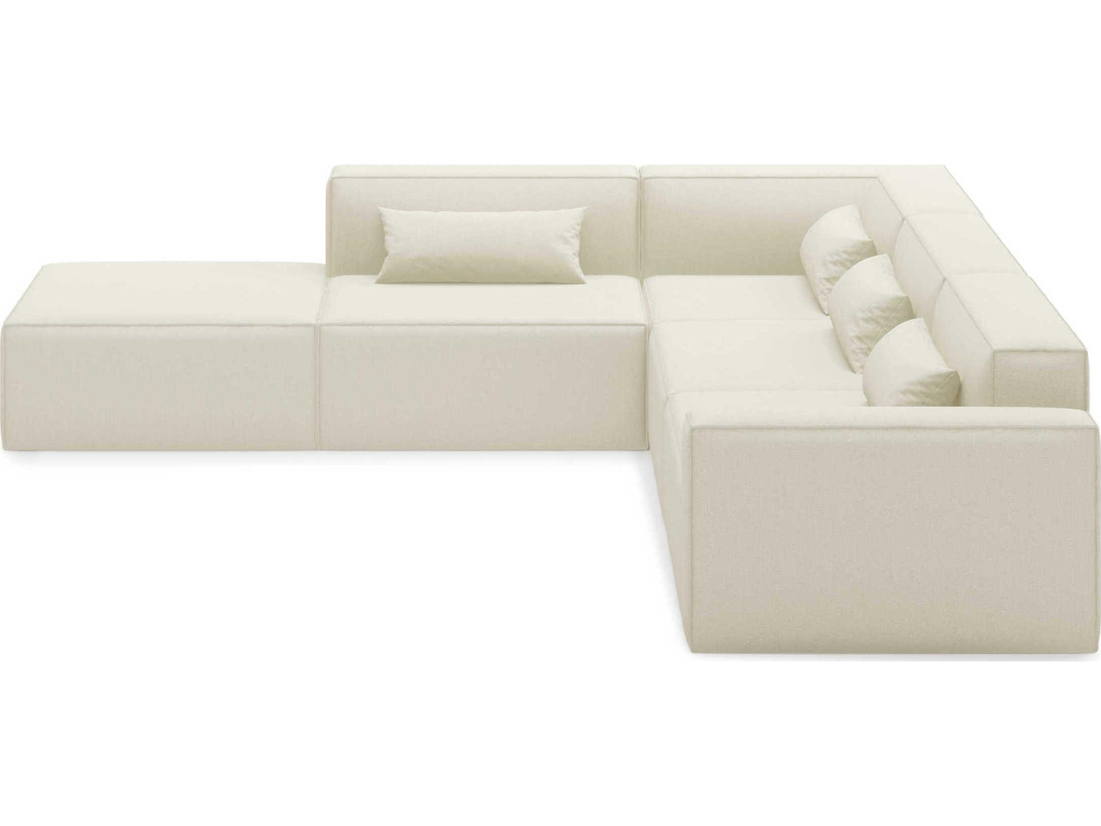 Gus* Modern Mix White Upholstered Sectional Sofa