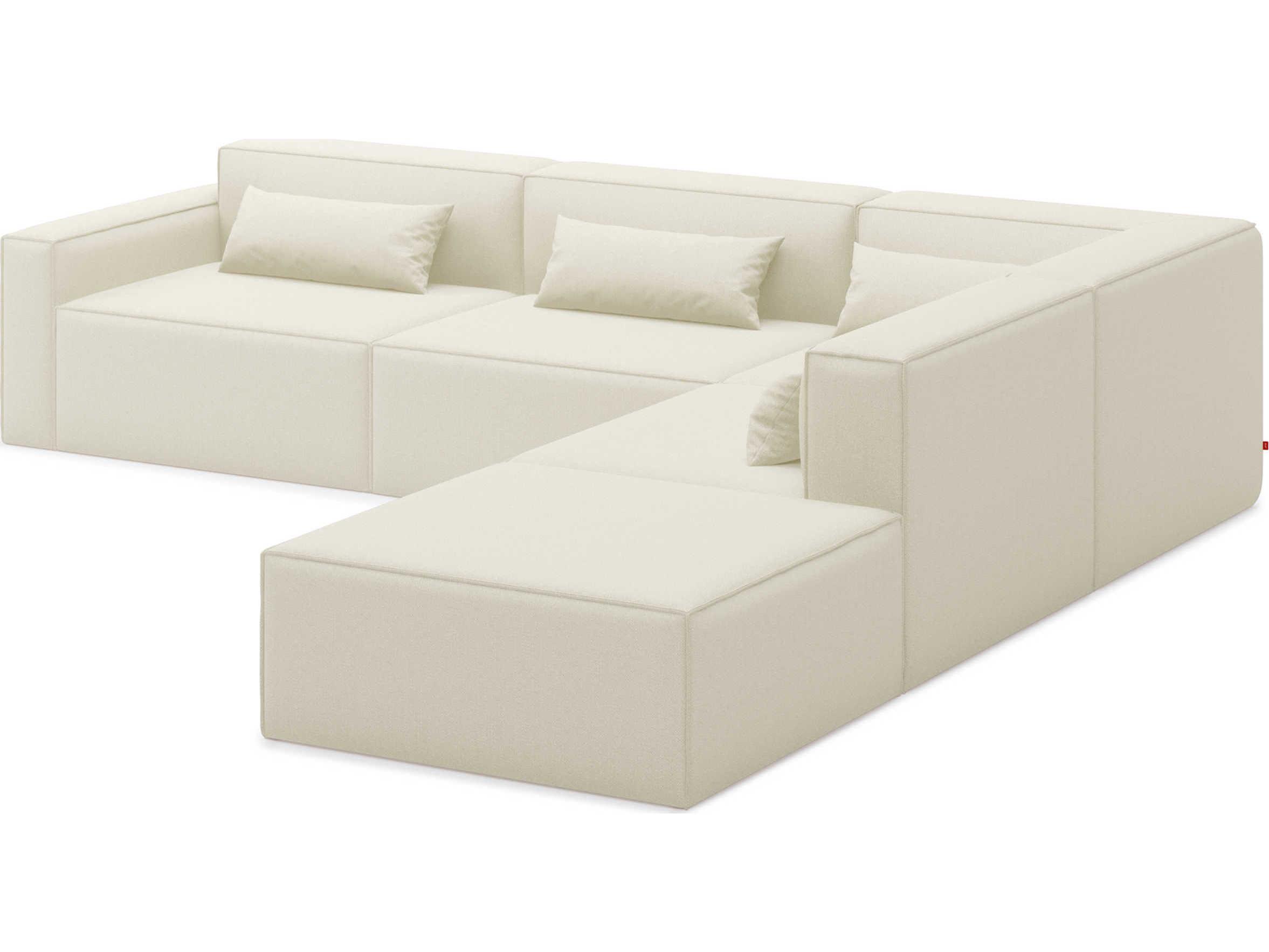 Gus* Modern Mix White Upholstered Sectional Sofa