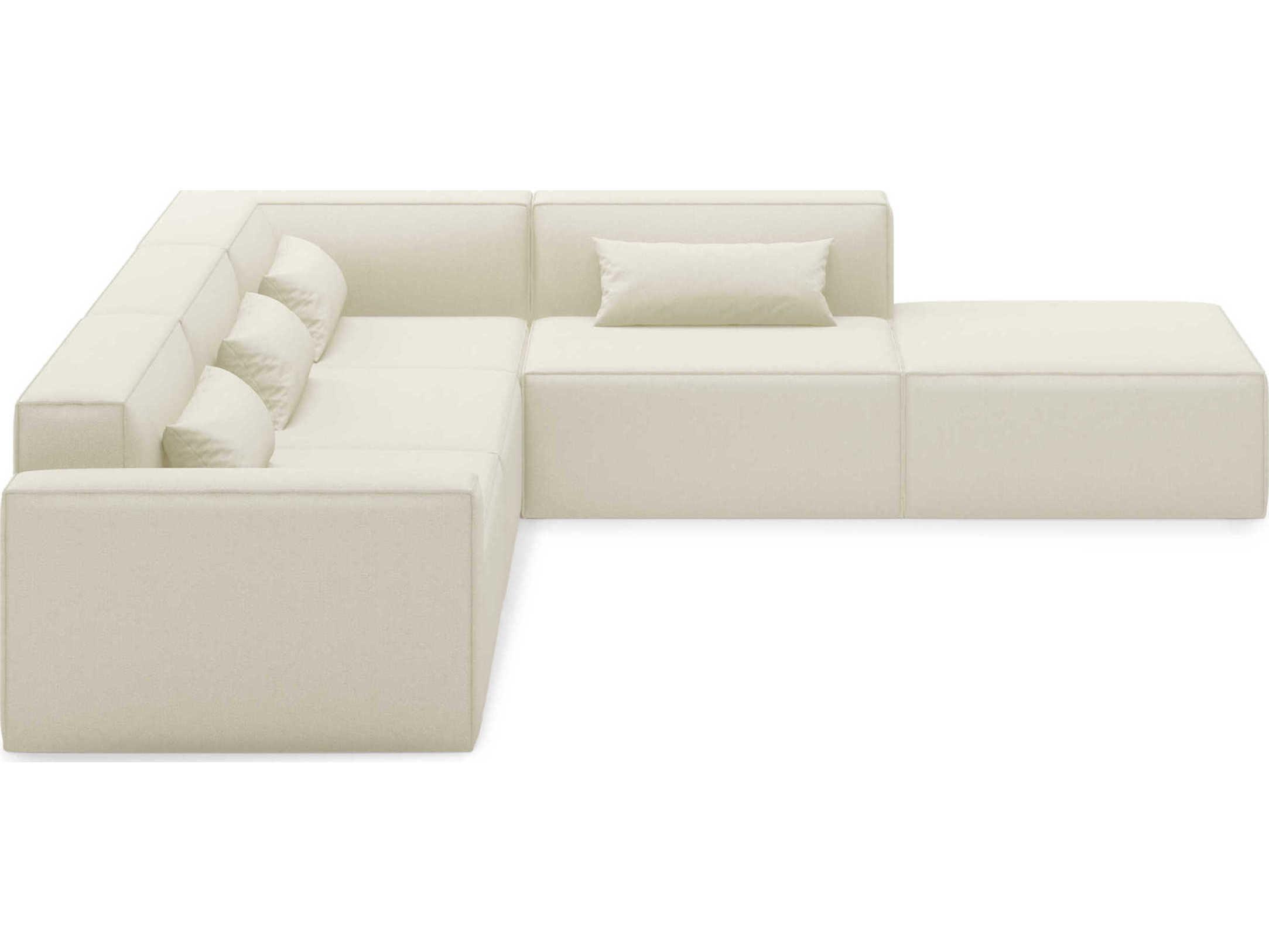 Gus* Modern Mix White Upholstered Sectional Sofa
