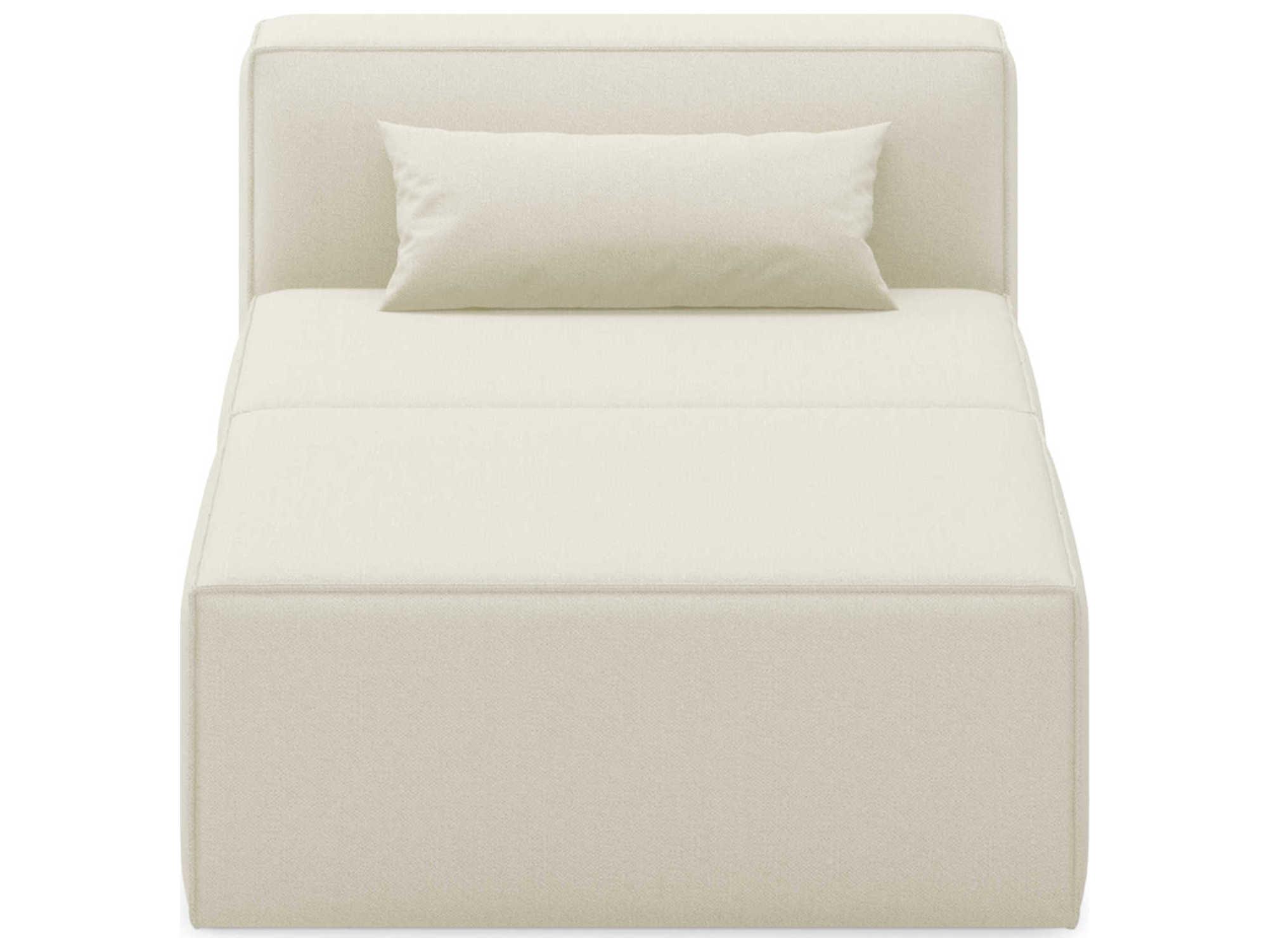 Gus* Modern Mix Mowat Sand White Upholstered Chaise