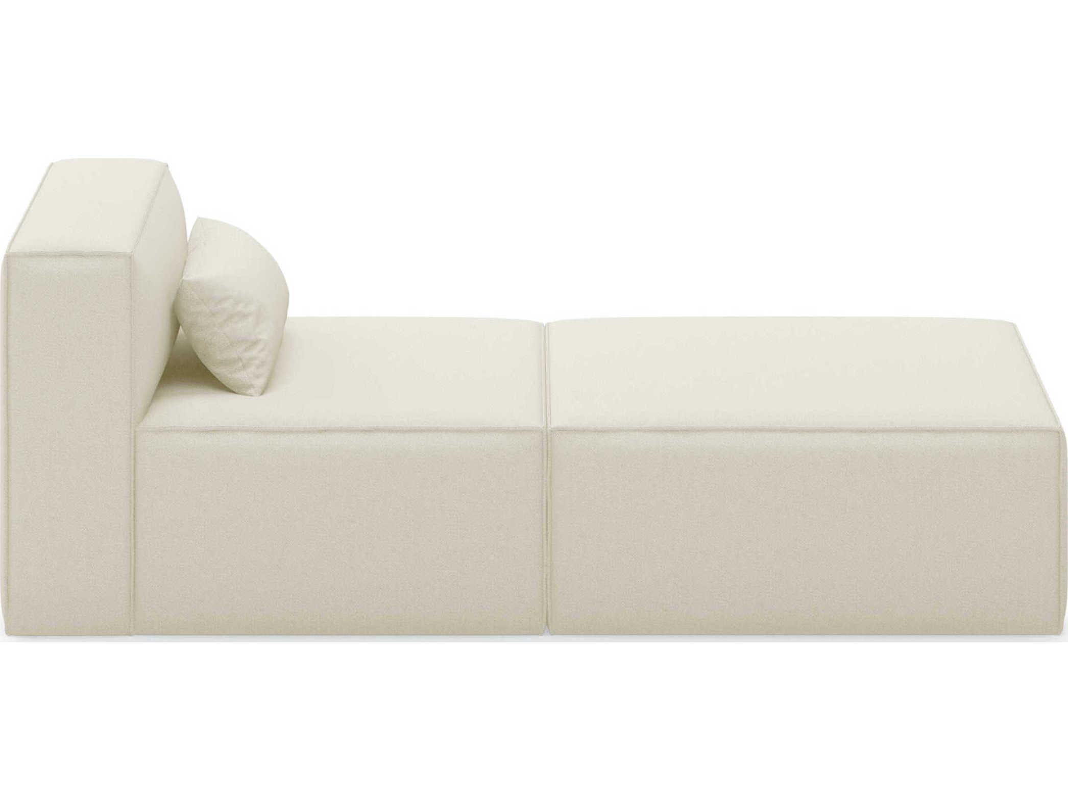 Gus* Modern Mix Mowat Sand White Upholstered Chaise
