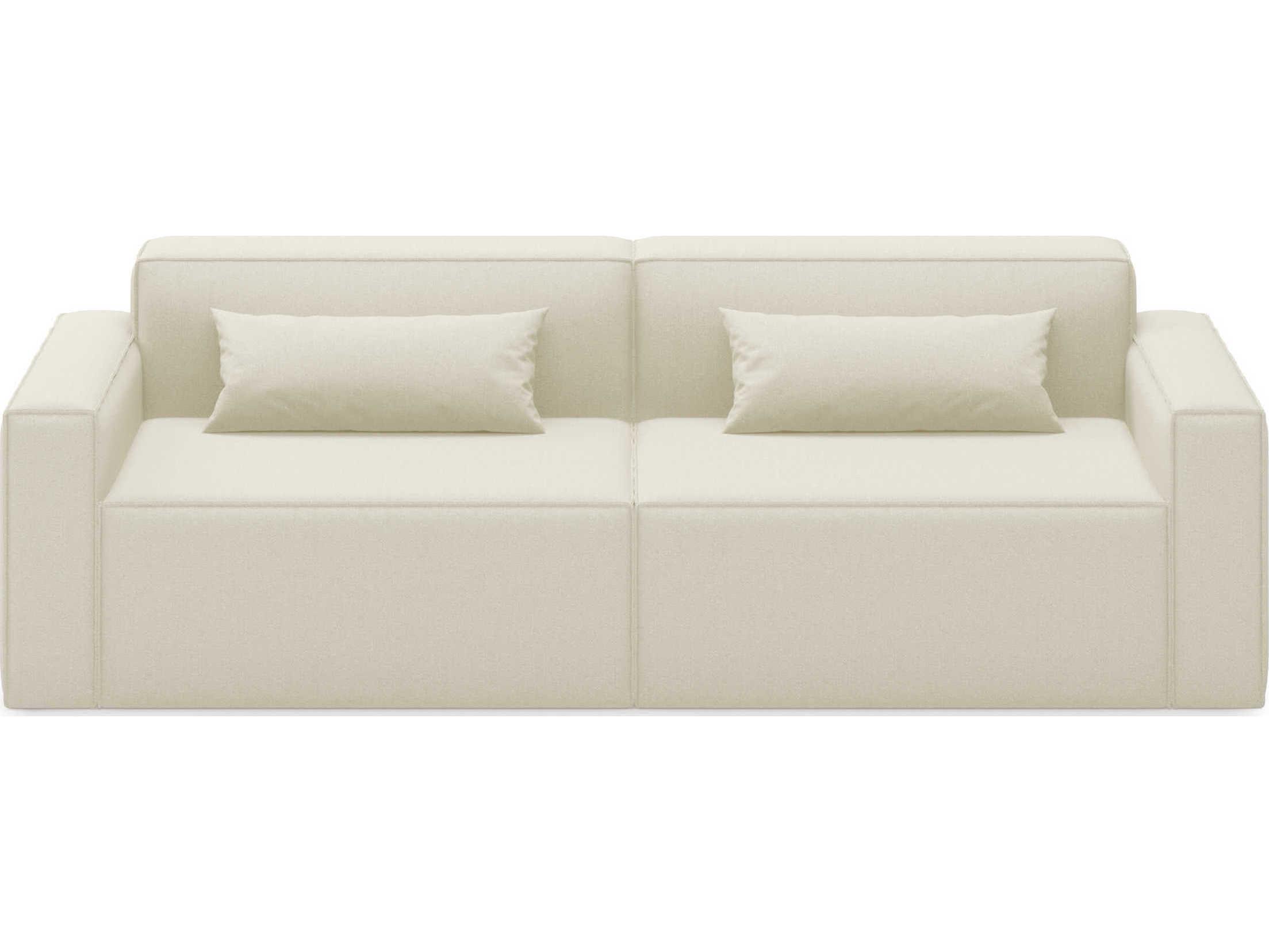 Gus* Modern Mix Mowat Sand White Upholstered Sofa