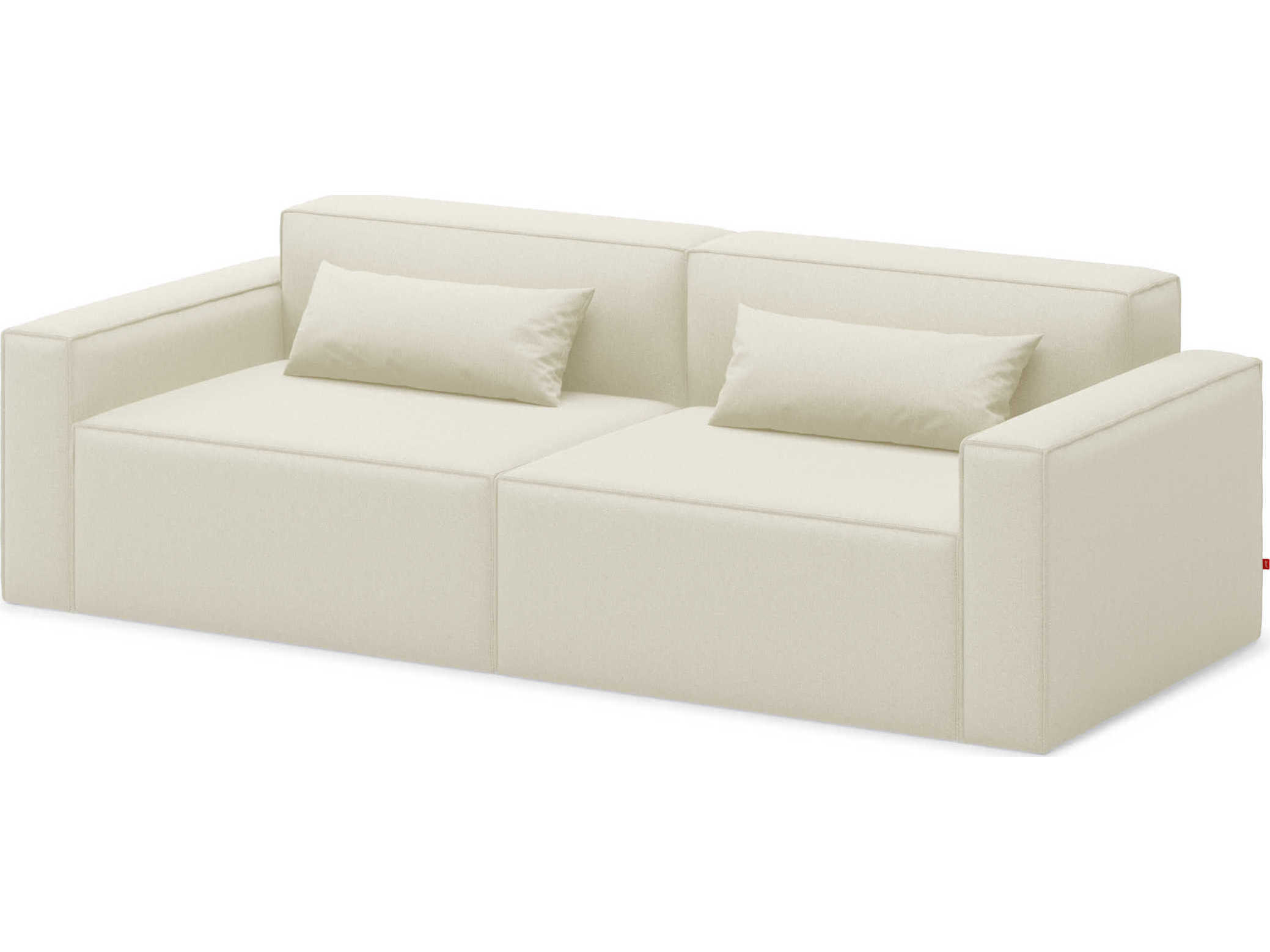 Gus* Modern Mix Mowat Sand White Upholstered Sofa