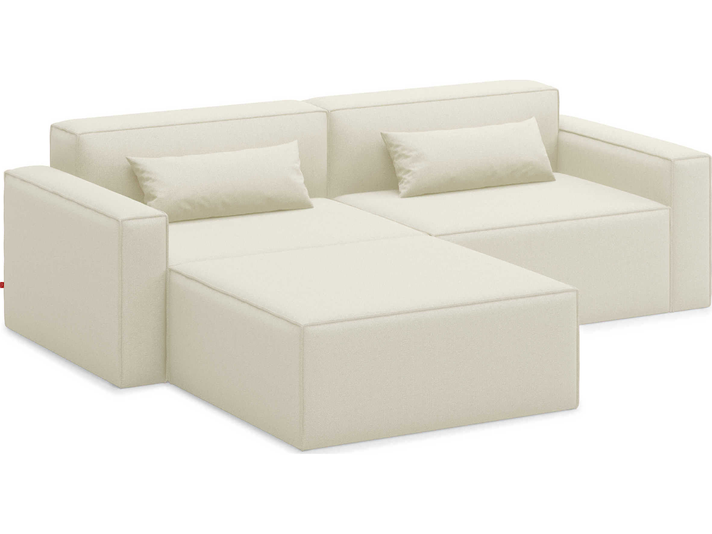 Gus* Modern Mix White Upholstered Sectional Sofa
