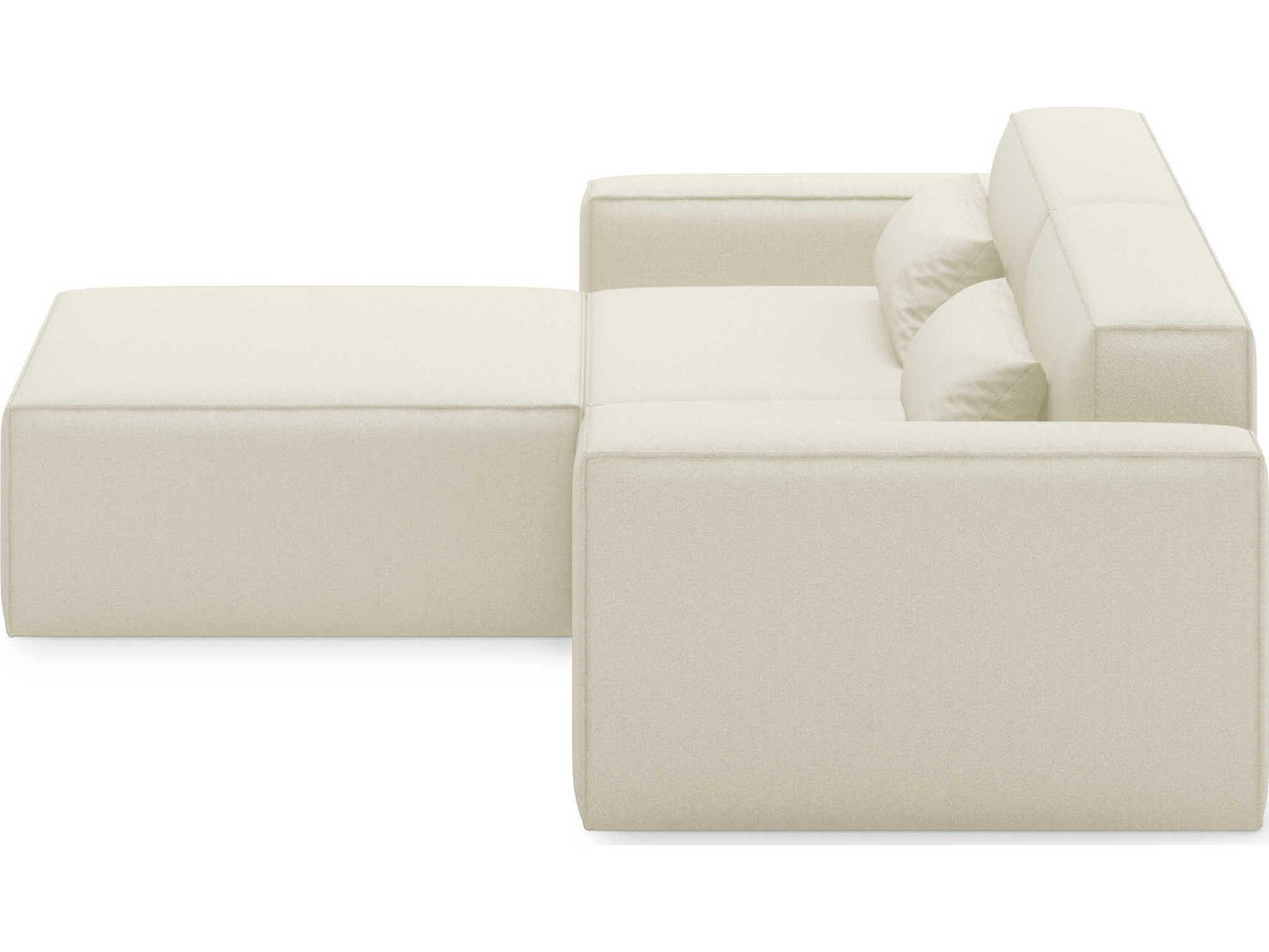 Gus* Modern Mix White Upholstered Sectional Sofa
