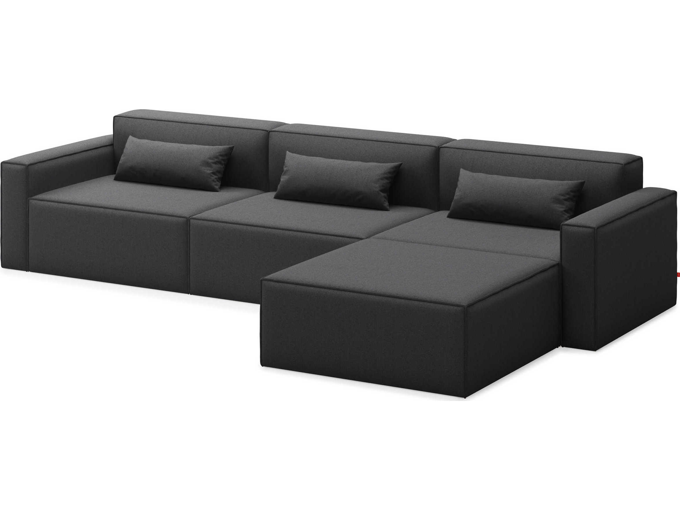 Gus* Modern Mix Black Upholstered Sectional Sofa
