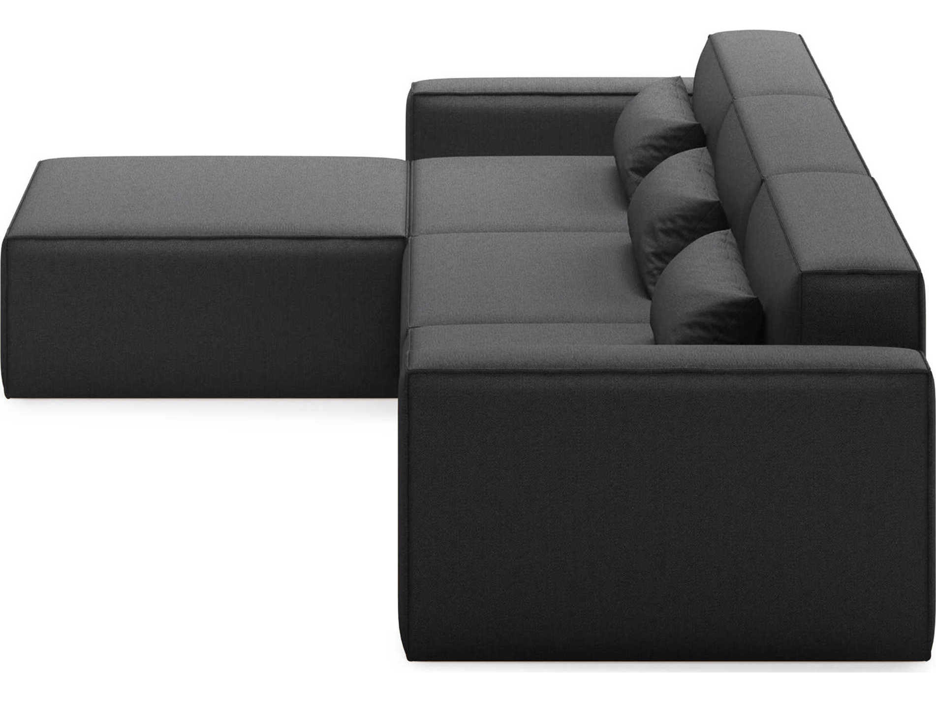 Gus* Modern Mix Black Upholstered Sectional Sofa