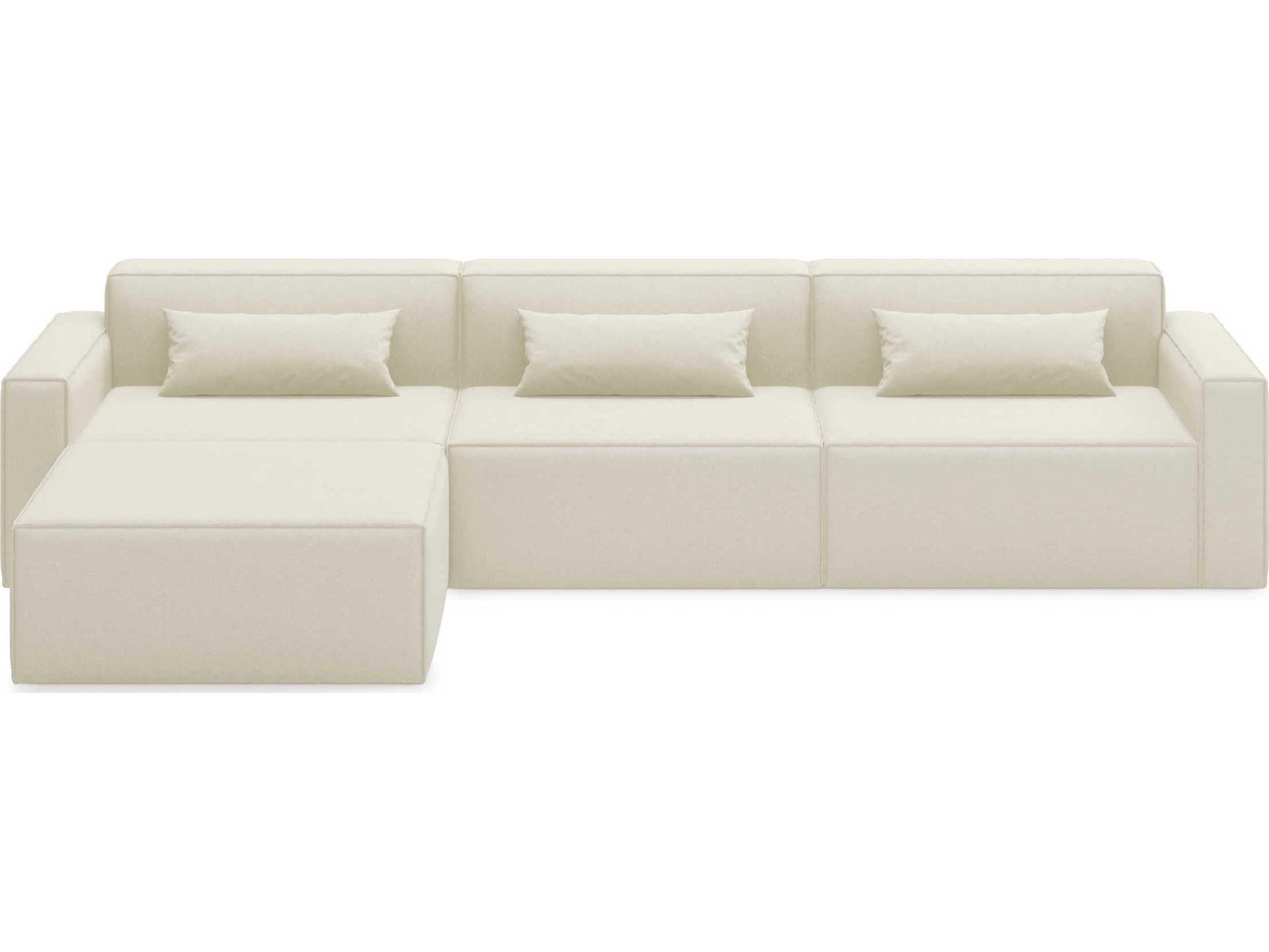 Gus* Modern Mix White Upholstered Sectional Sofa