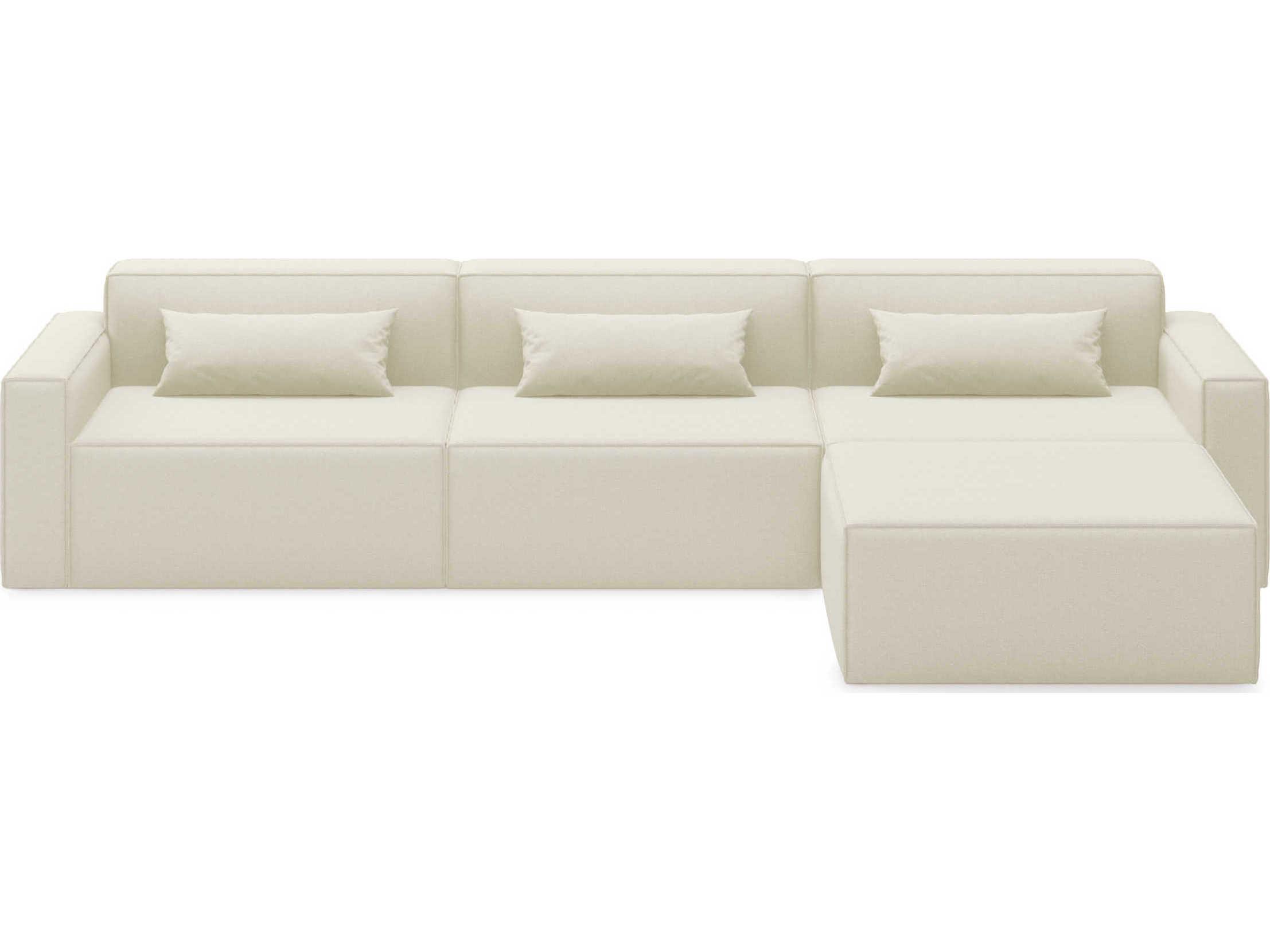 Gus* Modern Mix White Upholstered Sectional Sofa